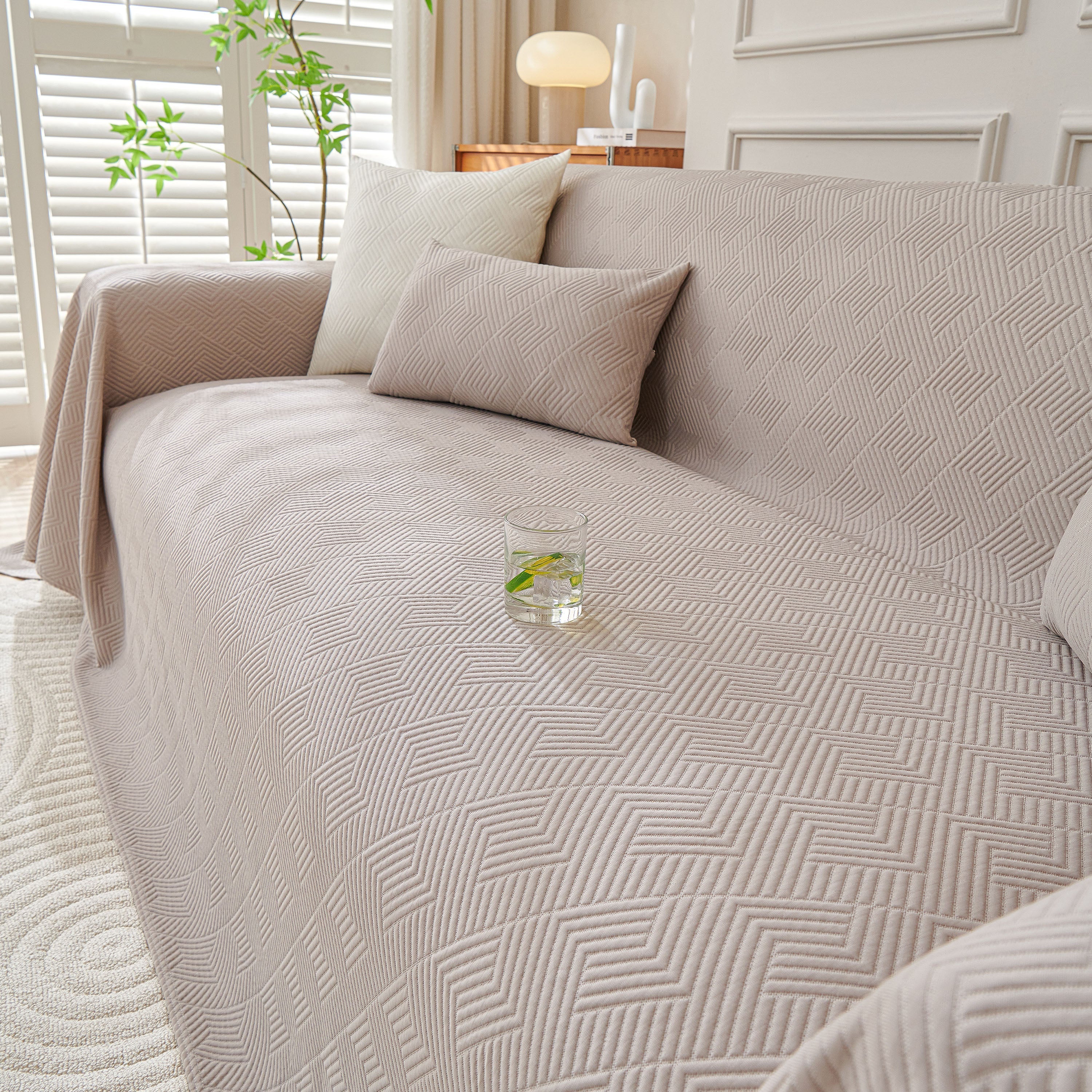 Cooling Scratch Proof Large Sofa Throw Cover, Geometric Texture Couch Protector - Image 69