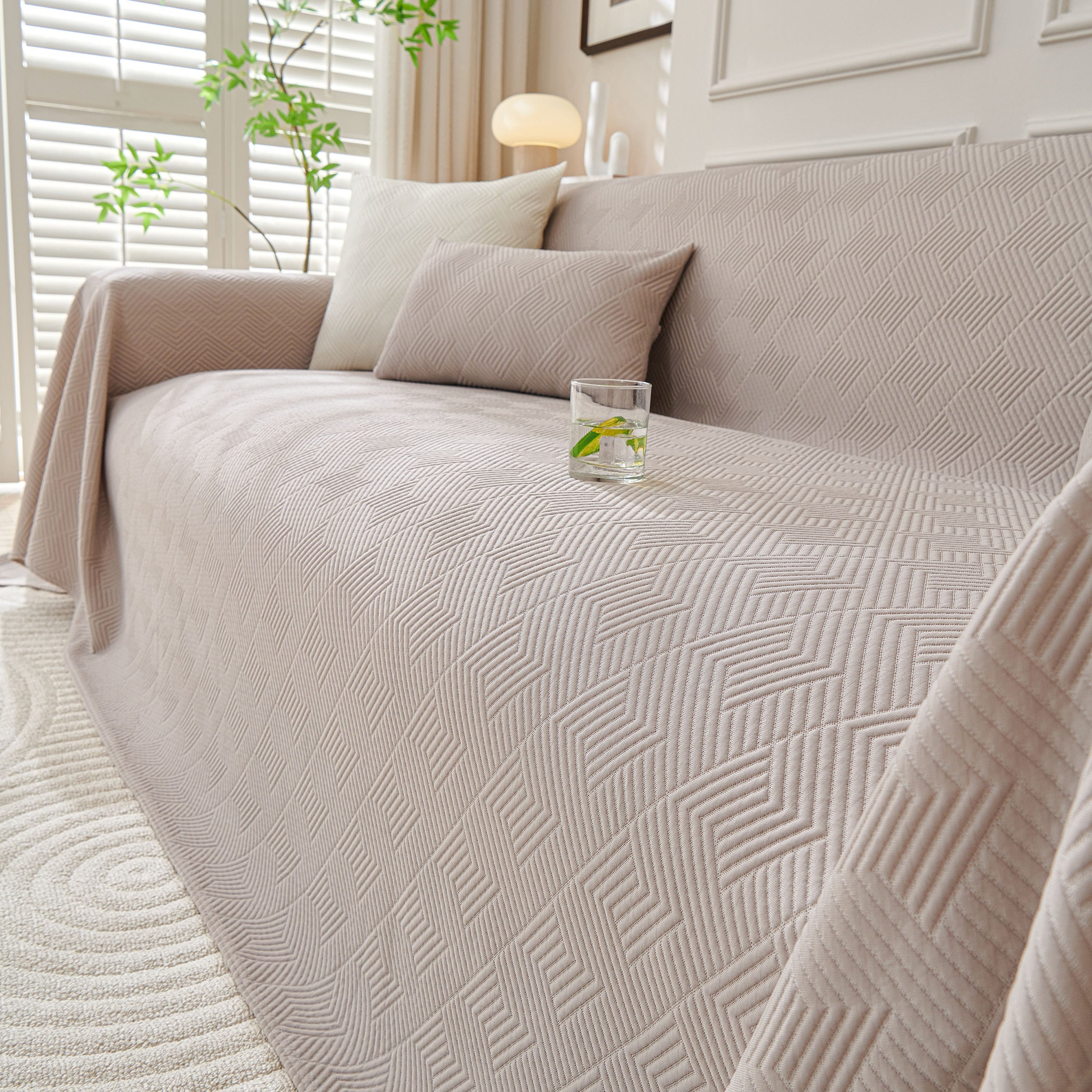 Cooling Scratch Proof Large Sofa Throw Cover, Geometric Texture Couch Protector - Image 70
