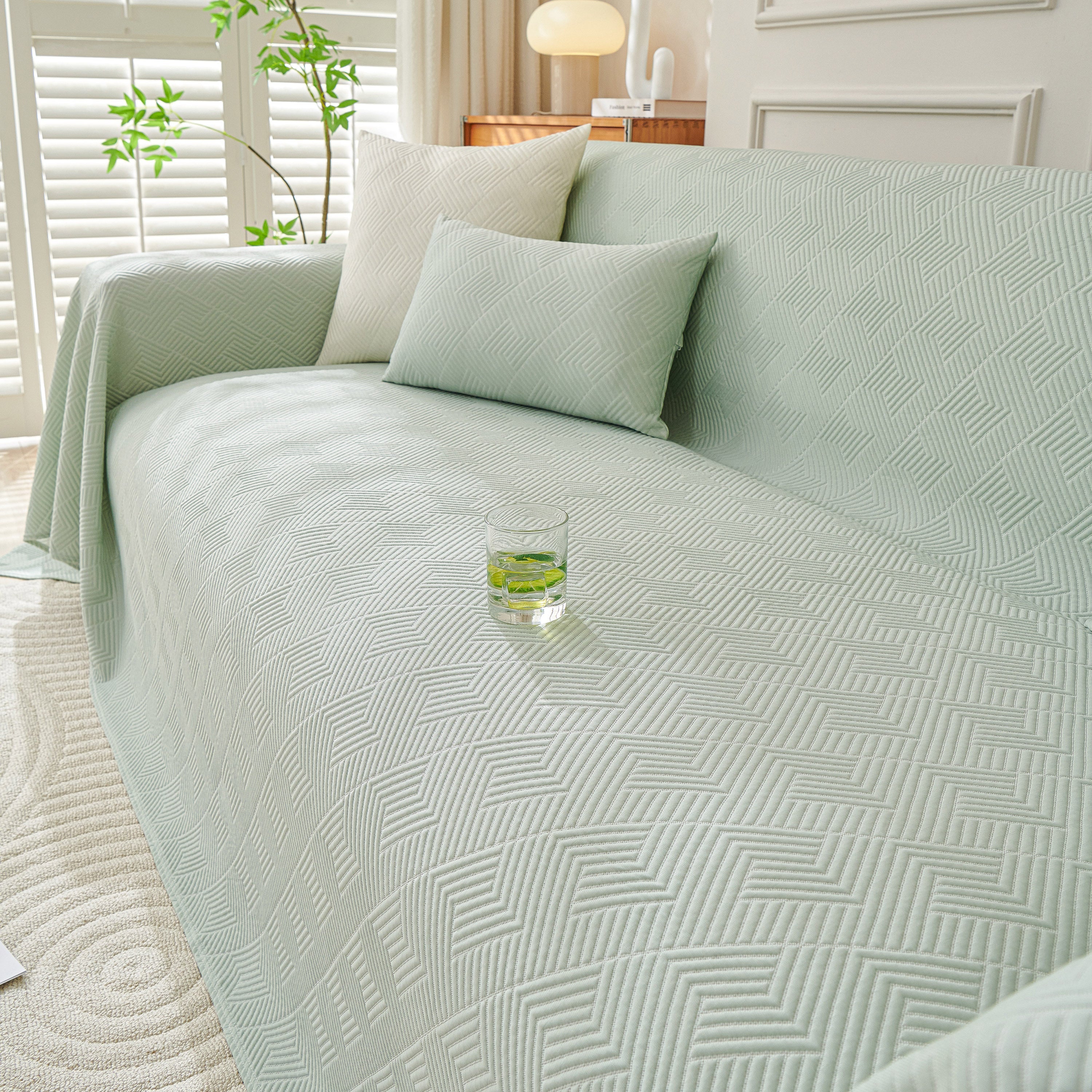 Cooling Scratch Proof Large Sofa Throw Cover, Geometric Texture Couch Protector - Image 91