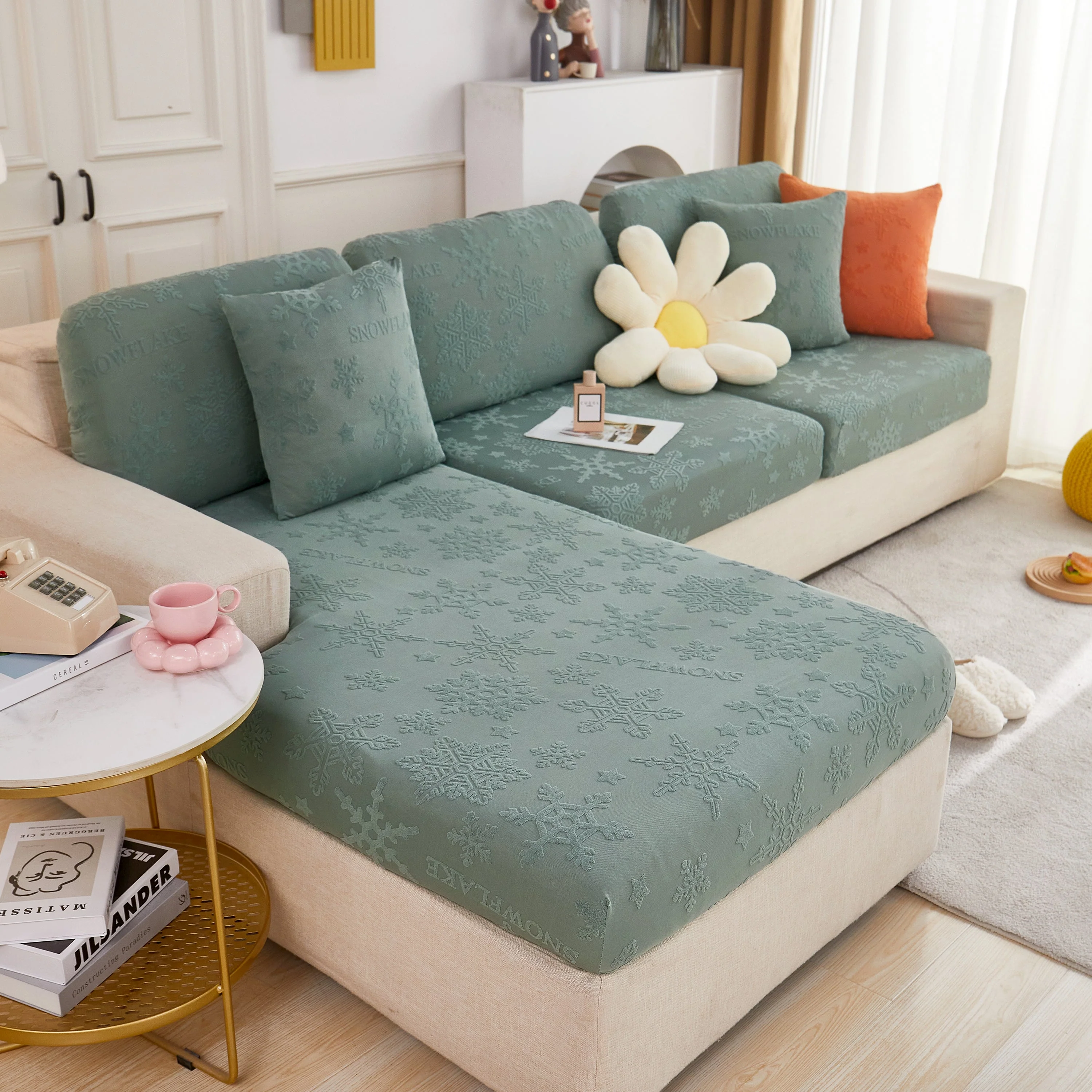 Cooling Silk Fabric Stretchable Cushion Cover, Non-Slip Furniture Protector for Kids, Chaise Lounge Cushion Covers - Image 13