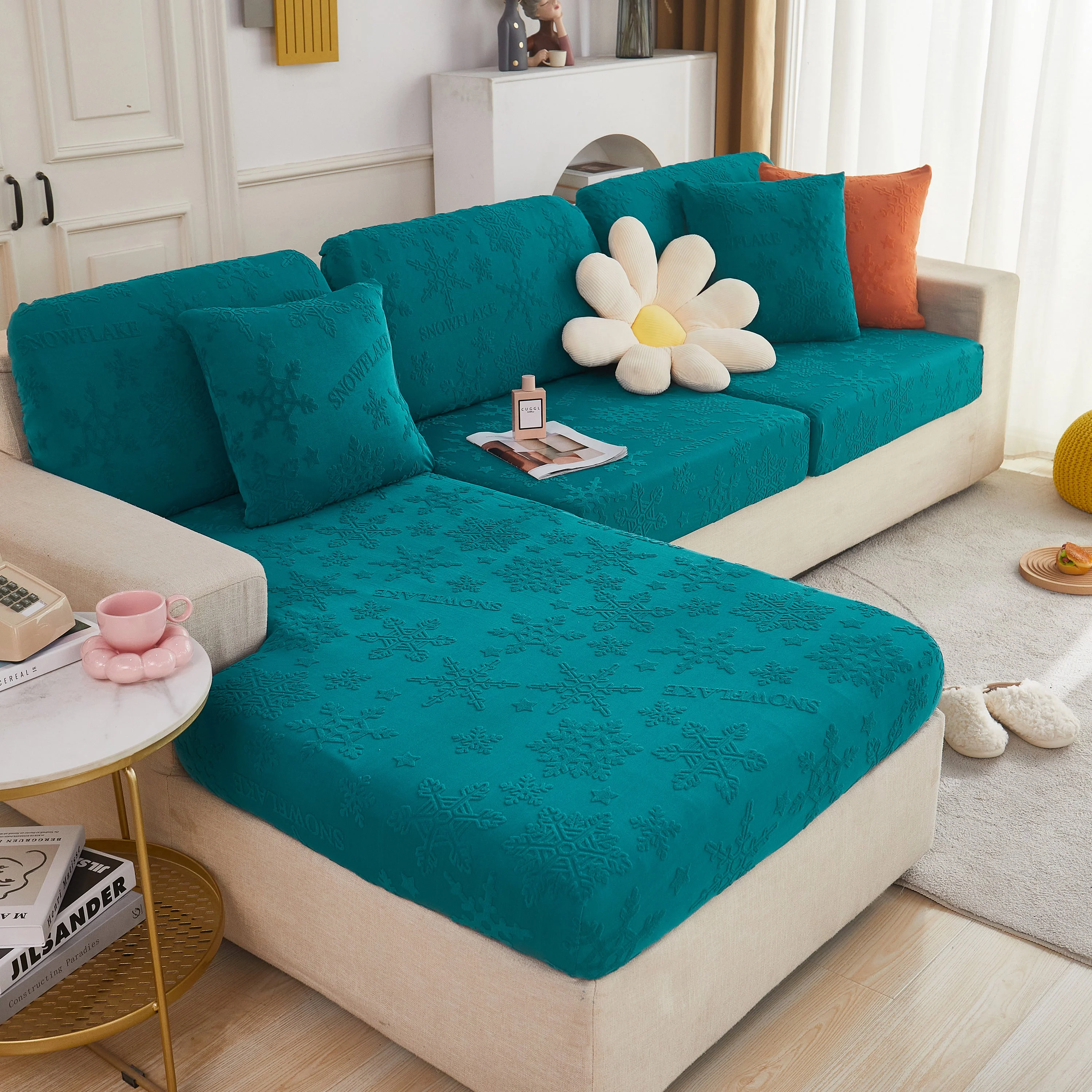 Cooling Silk Fabric Stretchable Cushion Cover, Non-Slip Furniture Protector for Kids, Chaise Lounge Cushion Covers - Image 14