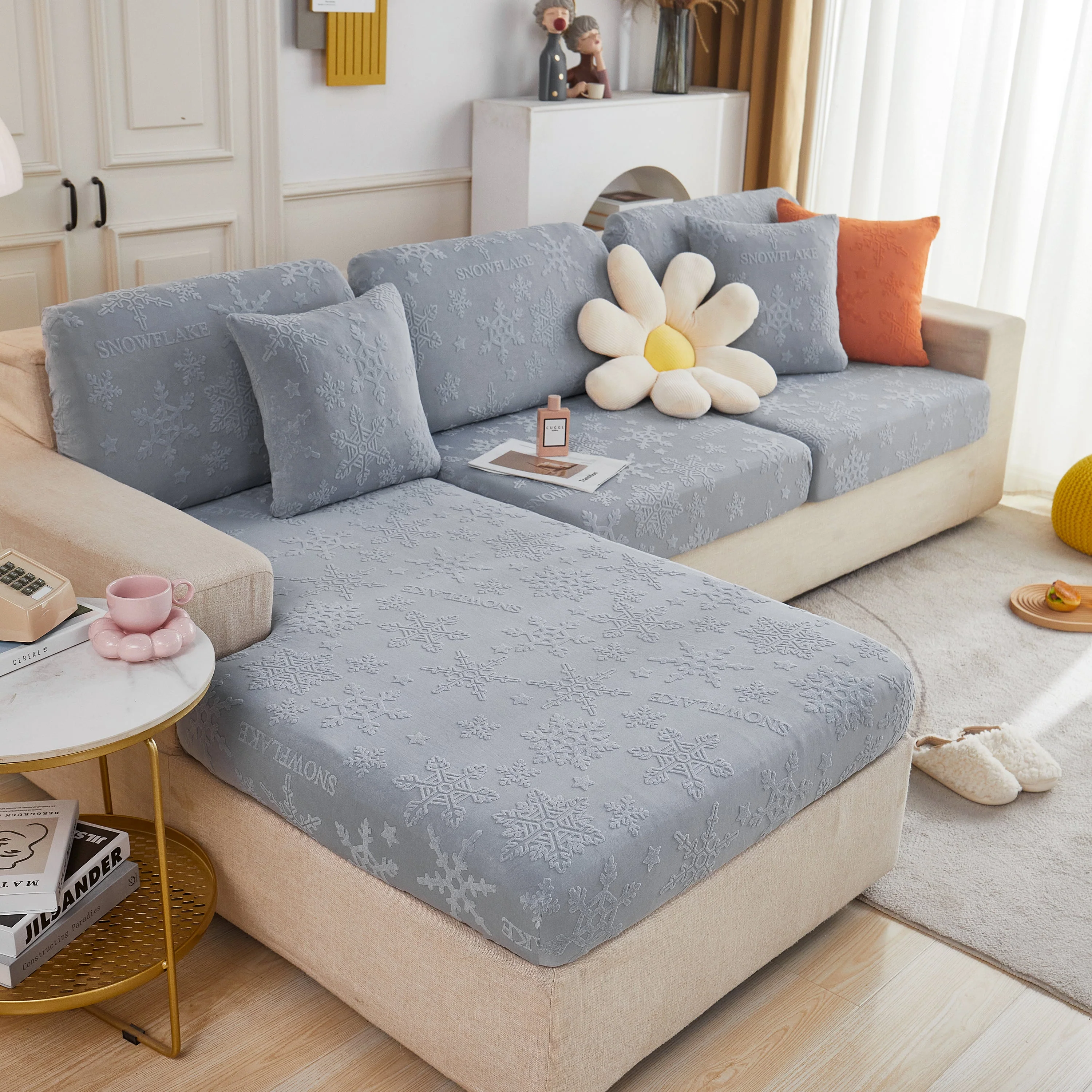 Cooling Silk Fabric Stretchable Cushion Cover, Non-Slip Furniture Protector for Kids, Chaise Lounge Cushion Covers - Image 17