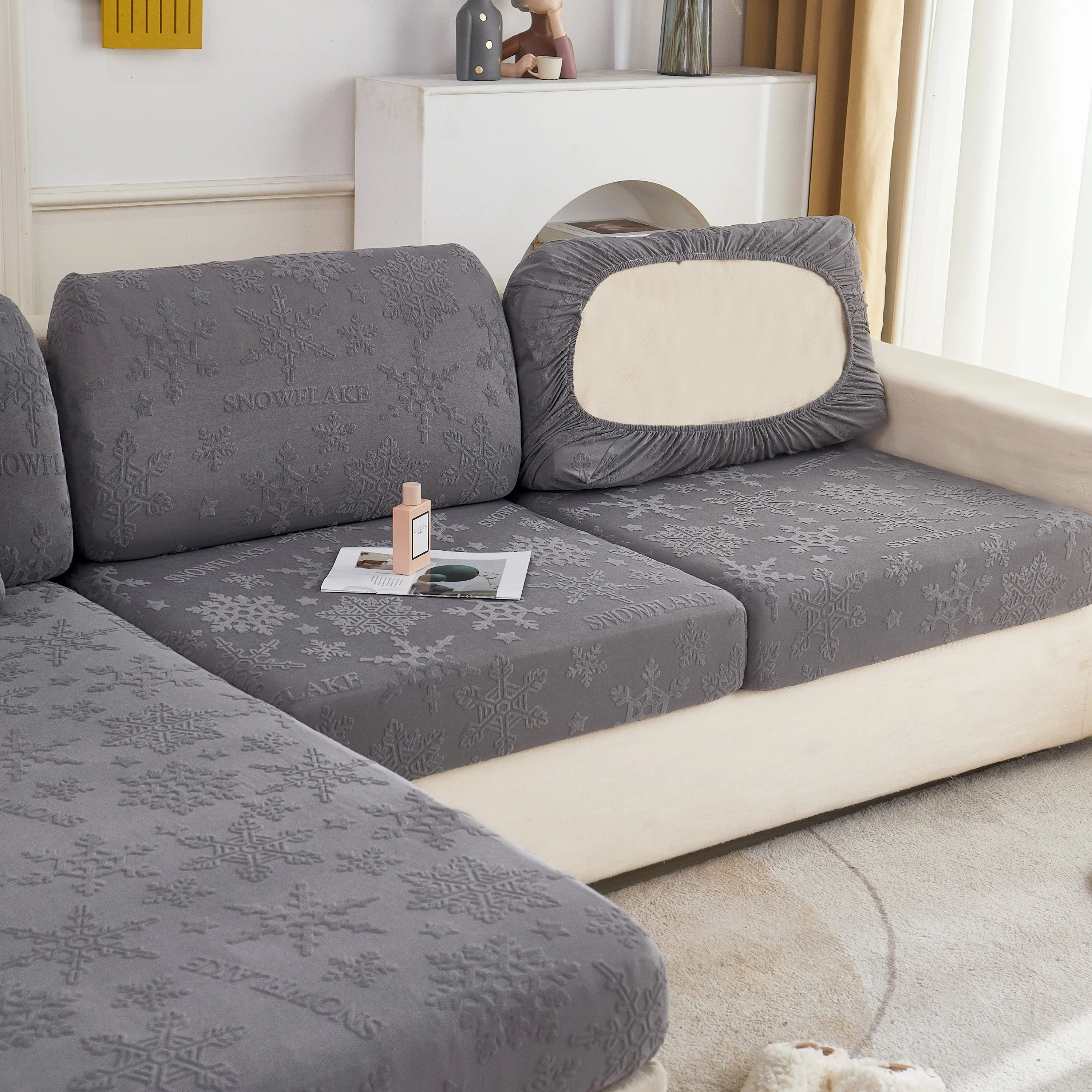 Cooling Silk Fabric Stretchable Cushion Cover, Non-Slip Furniture Protector for Kids, Chaise Lounge Cushion Covers - Image 18