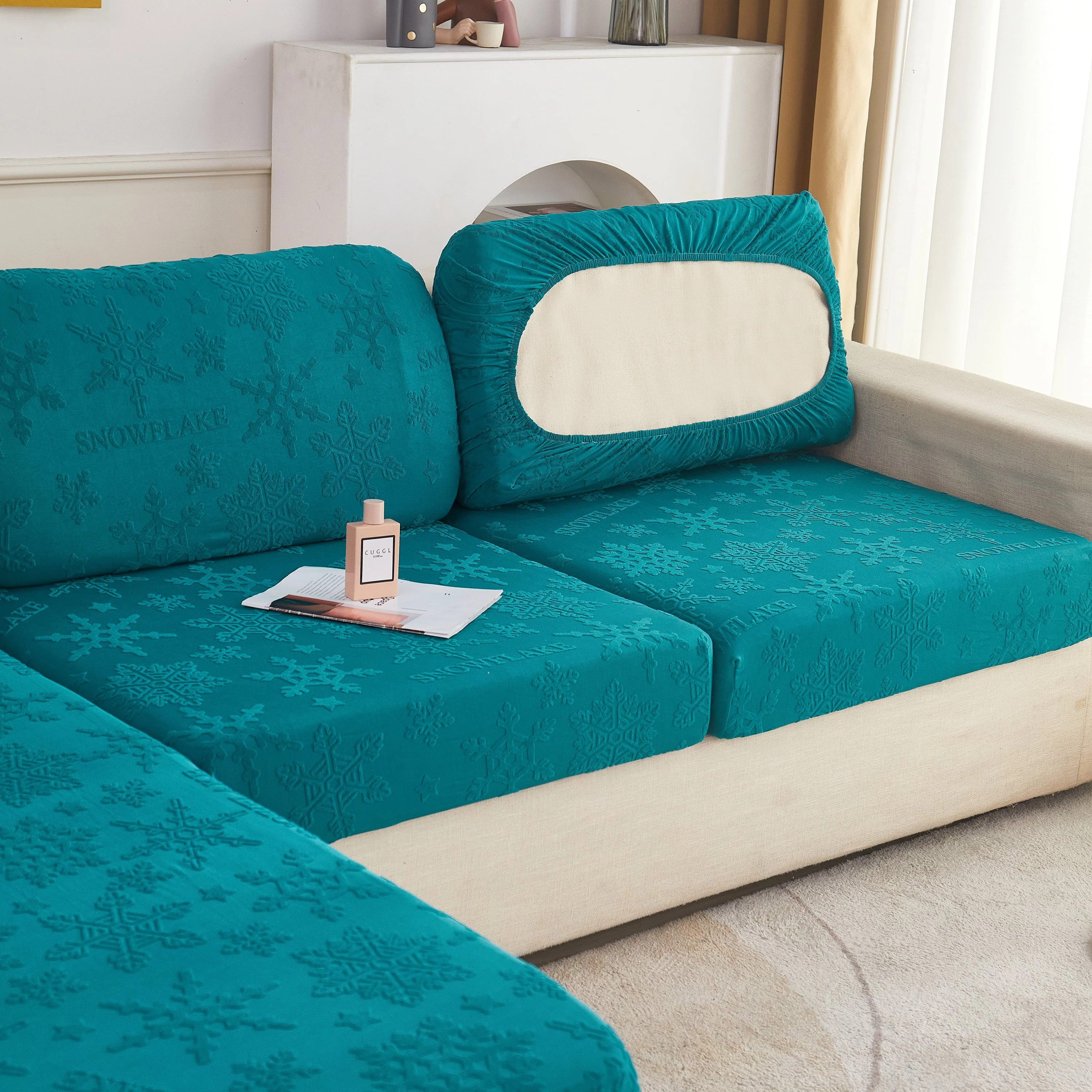 Cooling Silk Fabric Stretchable Cushion Cover, Non-Slip Furniture Protector for Kids, Chaise Lounge Cushion Covers - Image 21