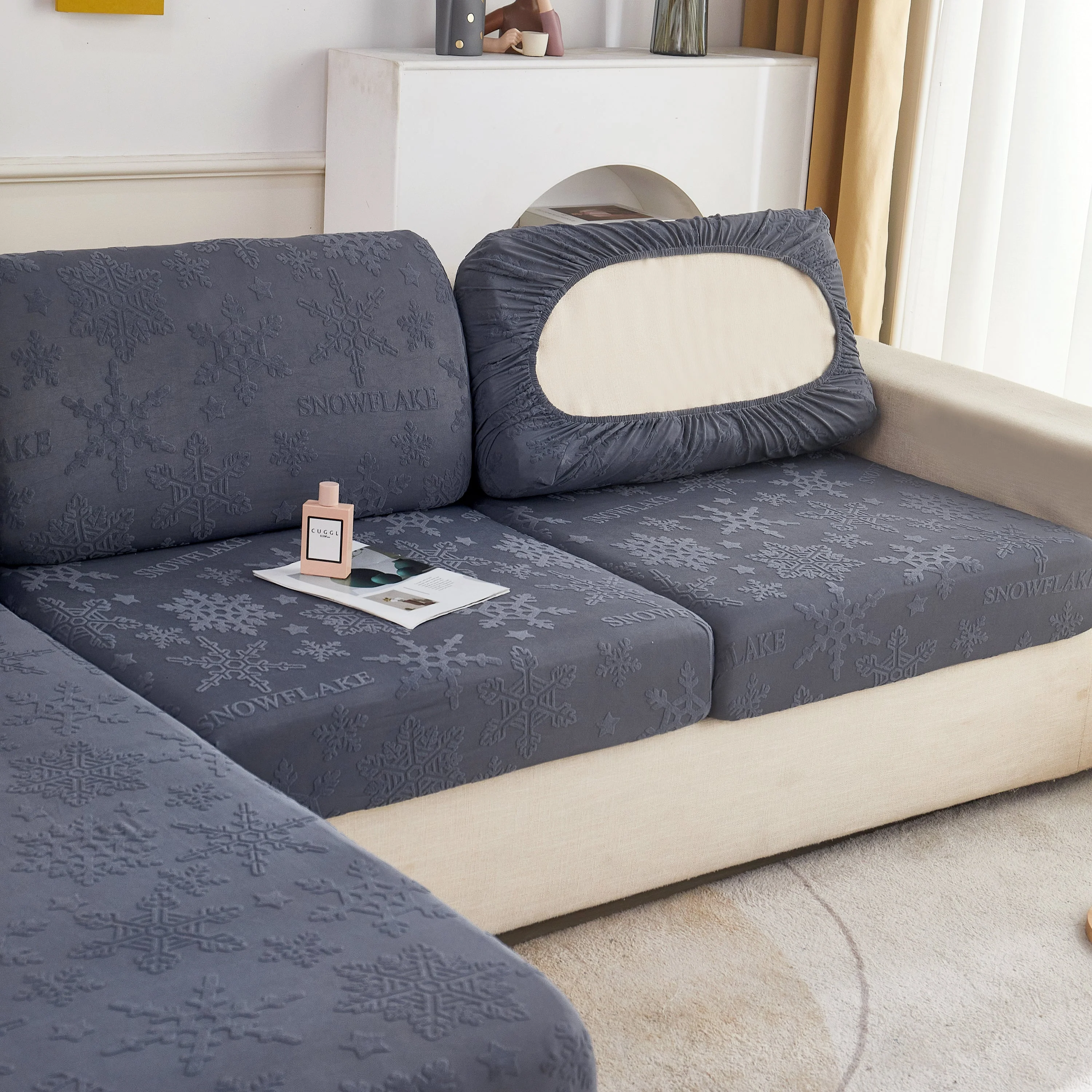 Cooling Silk Fabric Stretchable Cushion Cover, Non-Slip Furniture Protector for Kids, Chaise Lounge Cushion Covers - Image 24