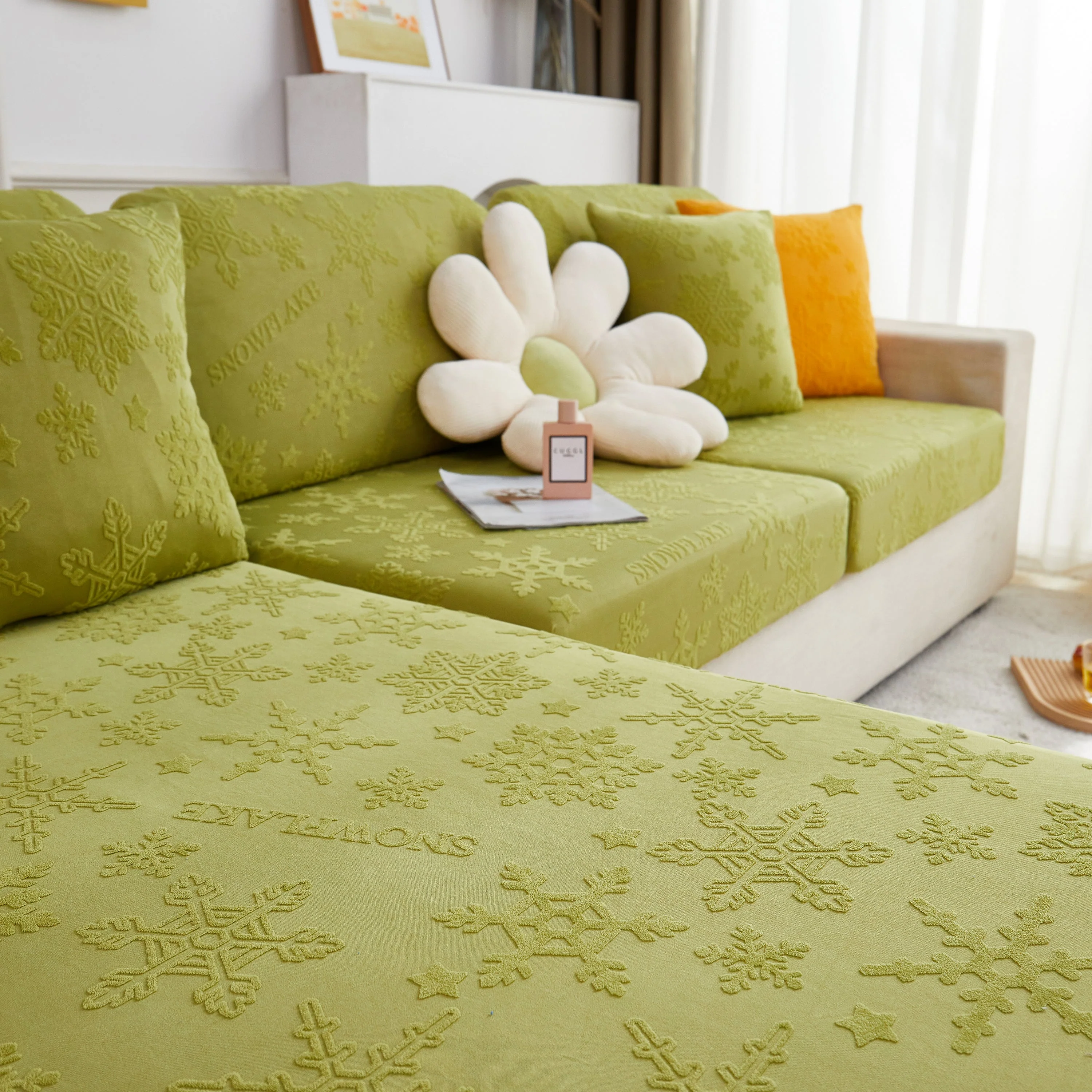 Cooling Silk Fabric Stretchable Cushion Cover, Non-Slip Furniture Protector for Kids, Chaise Lounge Cushion Covers - Image 26