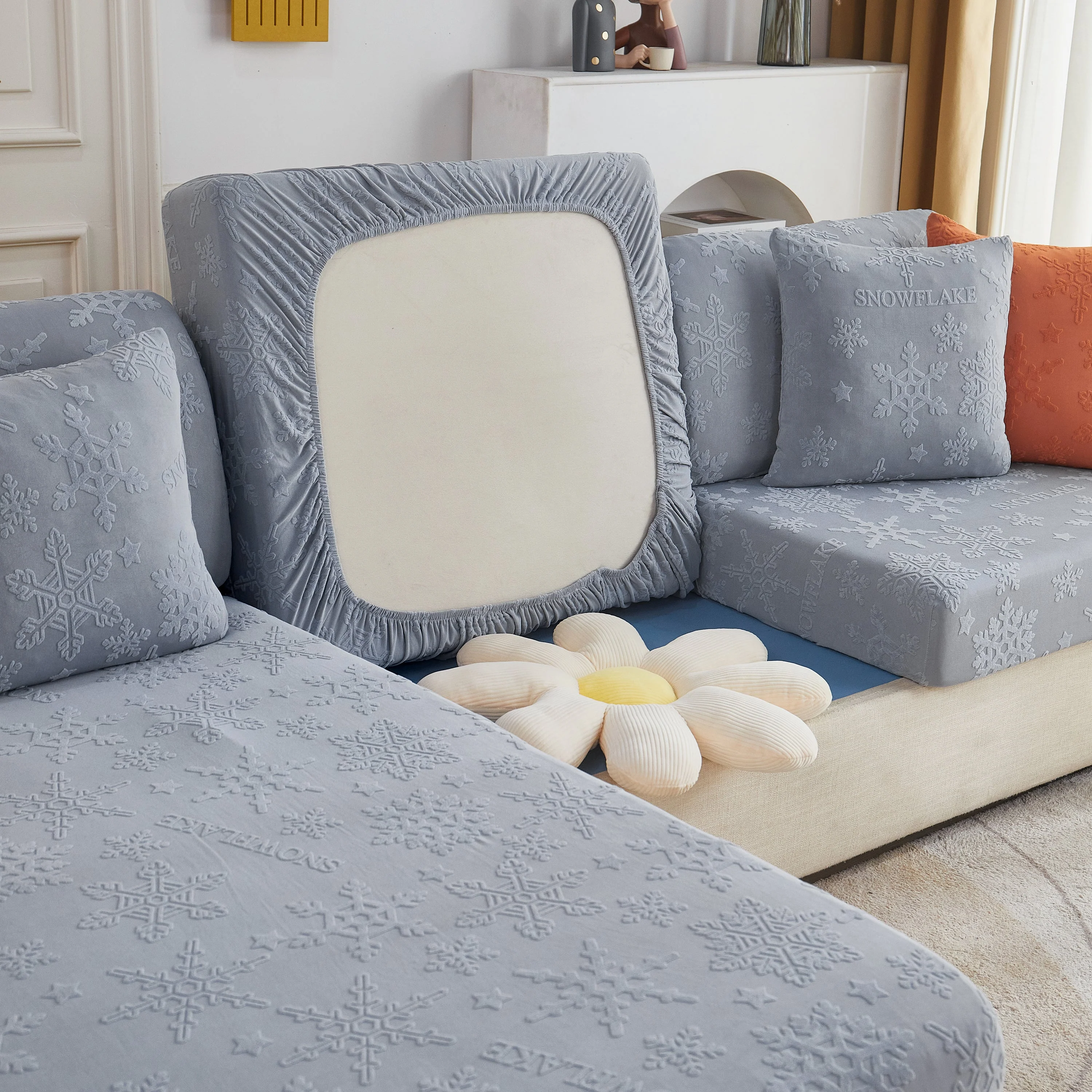 Cooling Silk Fabric Stretchable Cushion Cover, Non-Slip Furniture Protector for Kids, Chaise Lounge Cushion Covers - Image 31