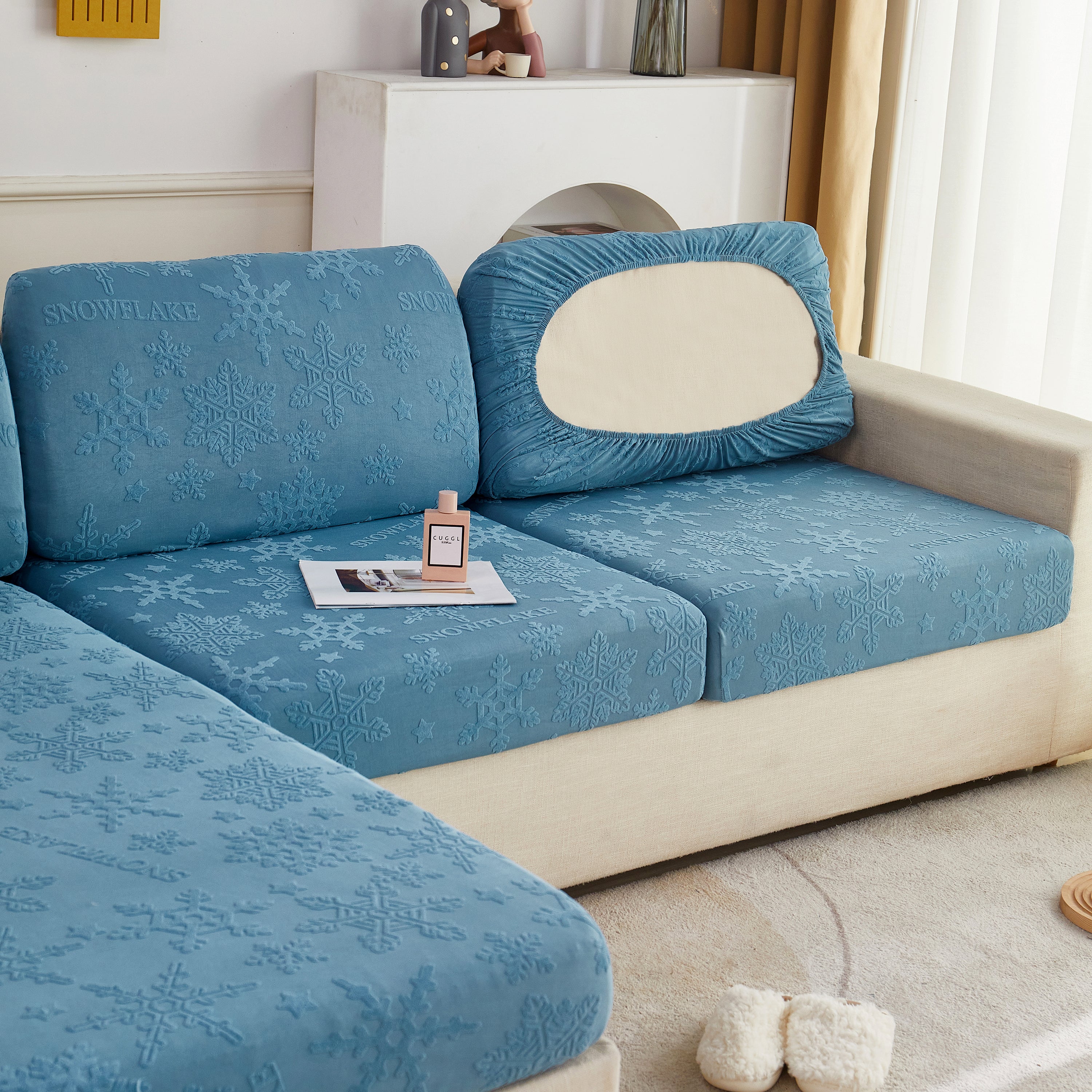 Cooling Silk Fabric Stretchable Cushion Cover, Non-Slip Furniture Protector for Kids, Chaise Lounge Cushion Covers - Image 34