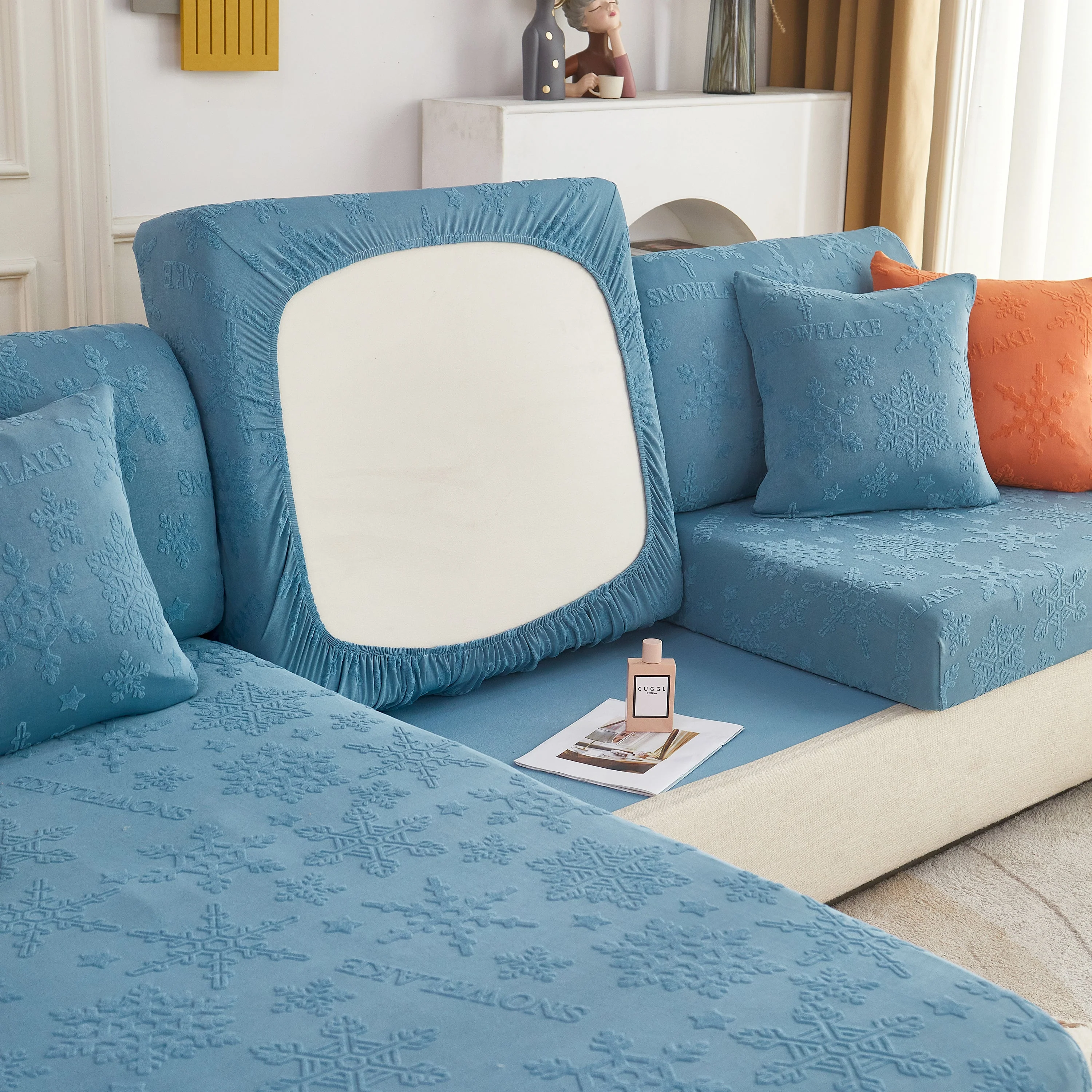 Cooling Silk Fabric Stretchable Cushion Cover, Non-Slip Furniture Protector for Kids, Chaise Lounge Cushion Covers - Image 35