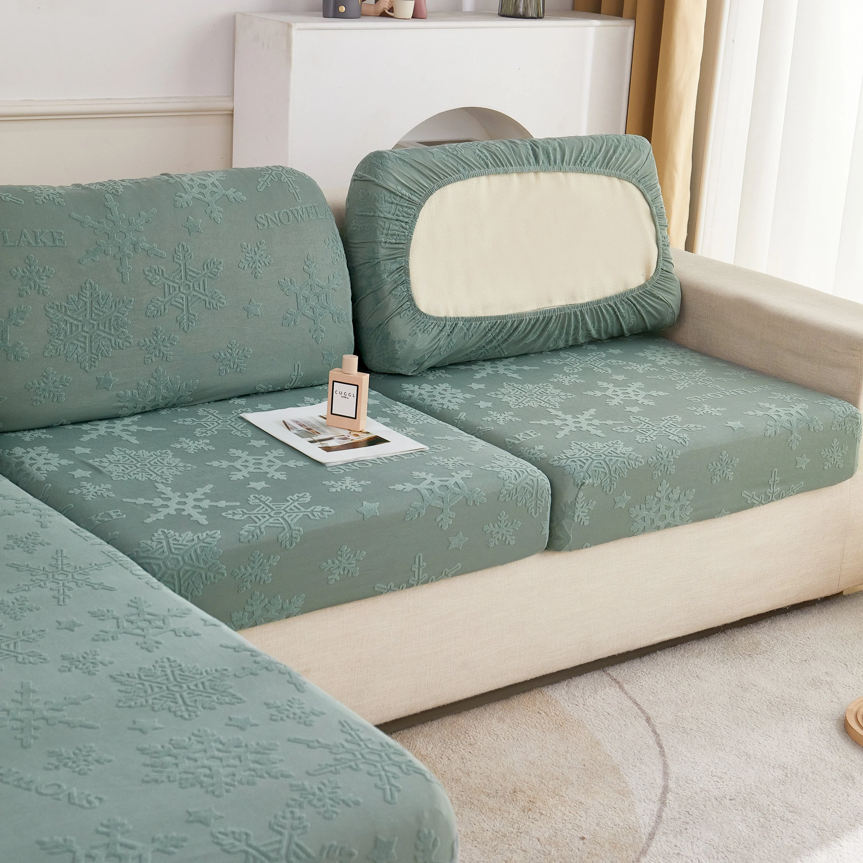 Cooling Silk Fabric Stretchable Cushion Cover, Non-Slip Furniture Protector for Kids, Chaise Lounge Cushion Covers - Image 37