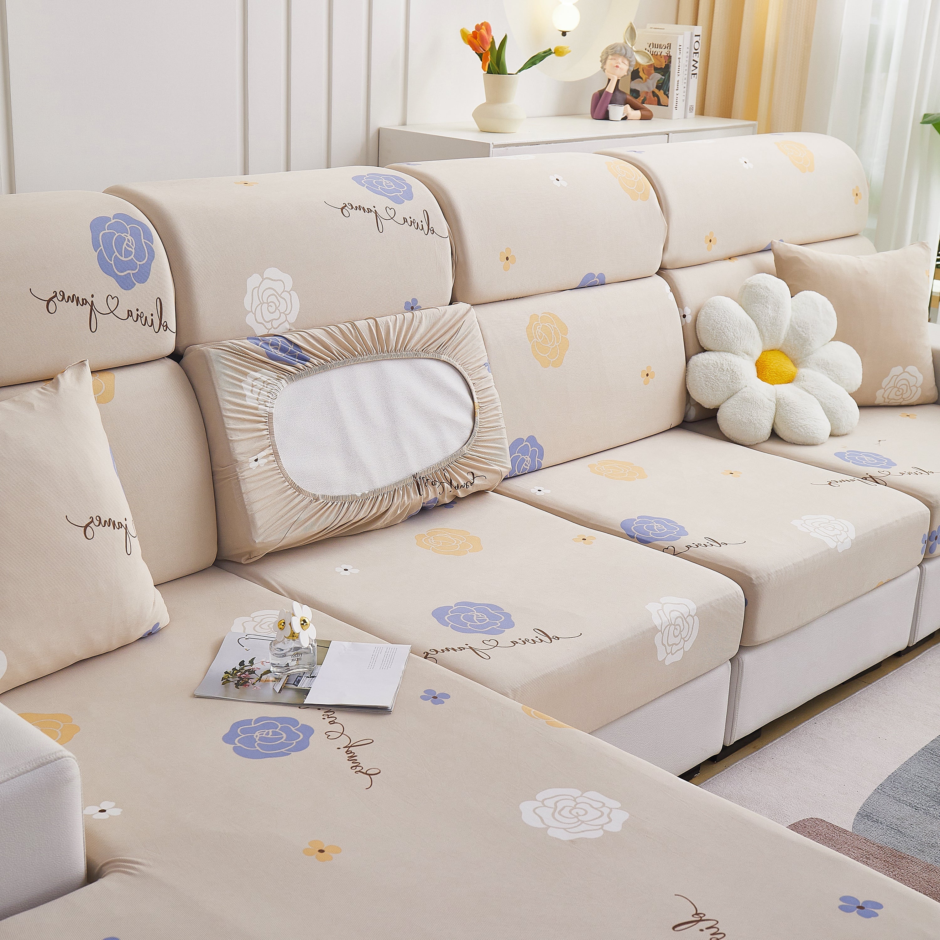 Cooling Stretch and Cover Slipcovers, Printed Furniture Covers, Replacement Covers for Cushions - Image 47