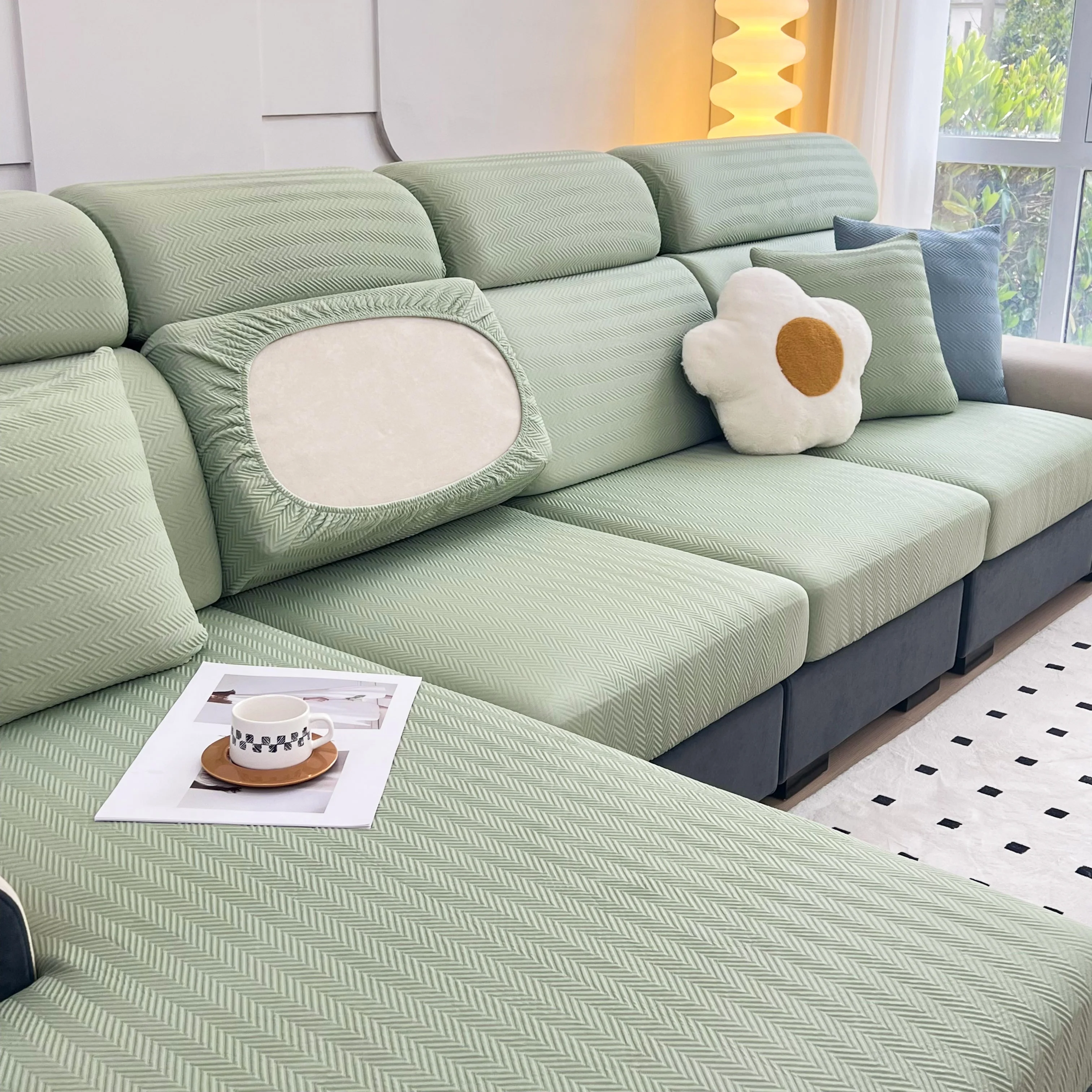 Cooling Stretchy Replacement Couch Cushion Covers for Sectional, Individual Couch Seat Cushion Covers - Image 102