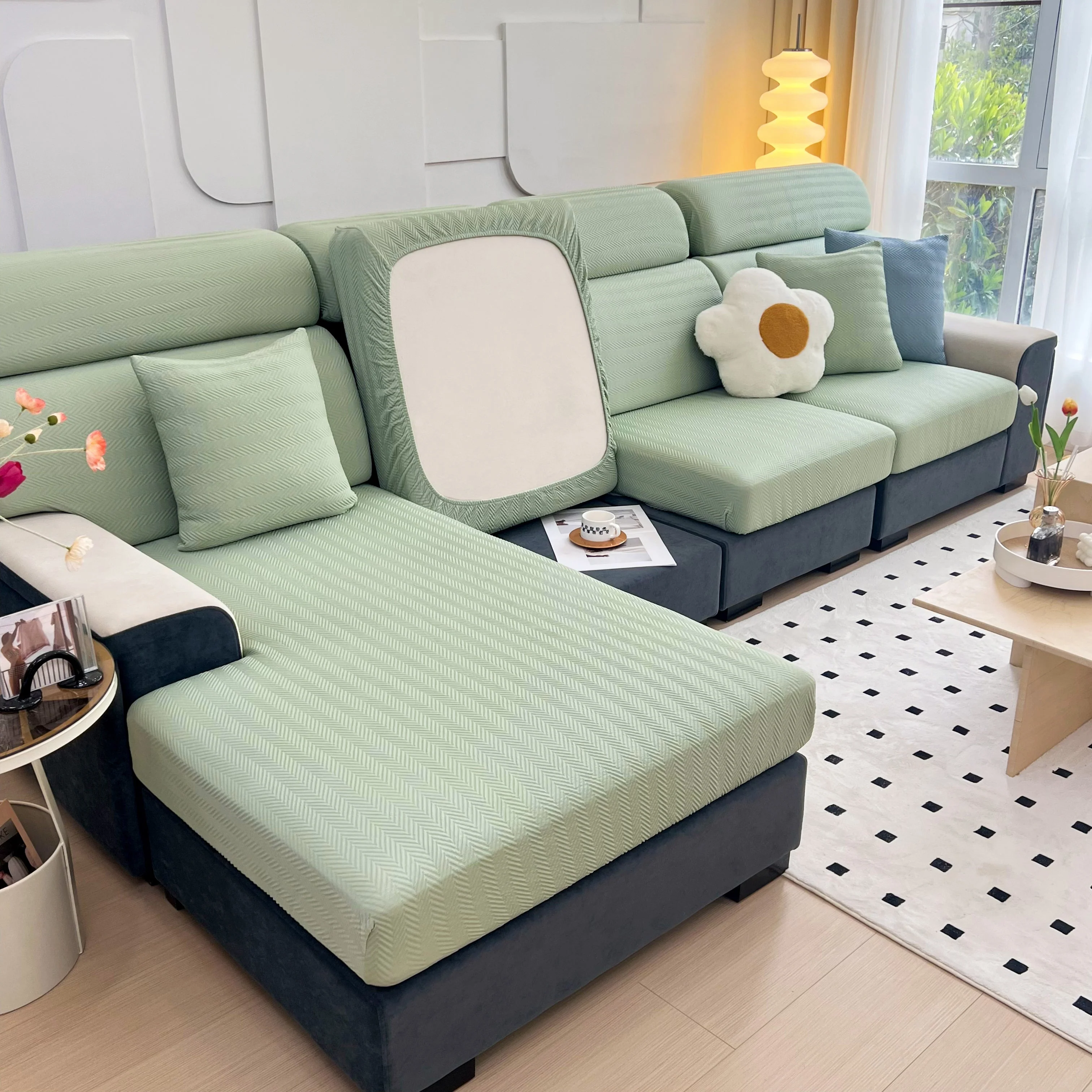 Cooling Stretchy Replacement Couch Cushion Covers for Sectional, Individual Couch Seat Cushion Covers - Image 103