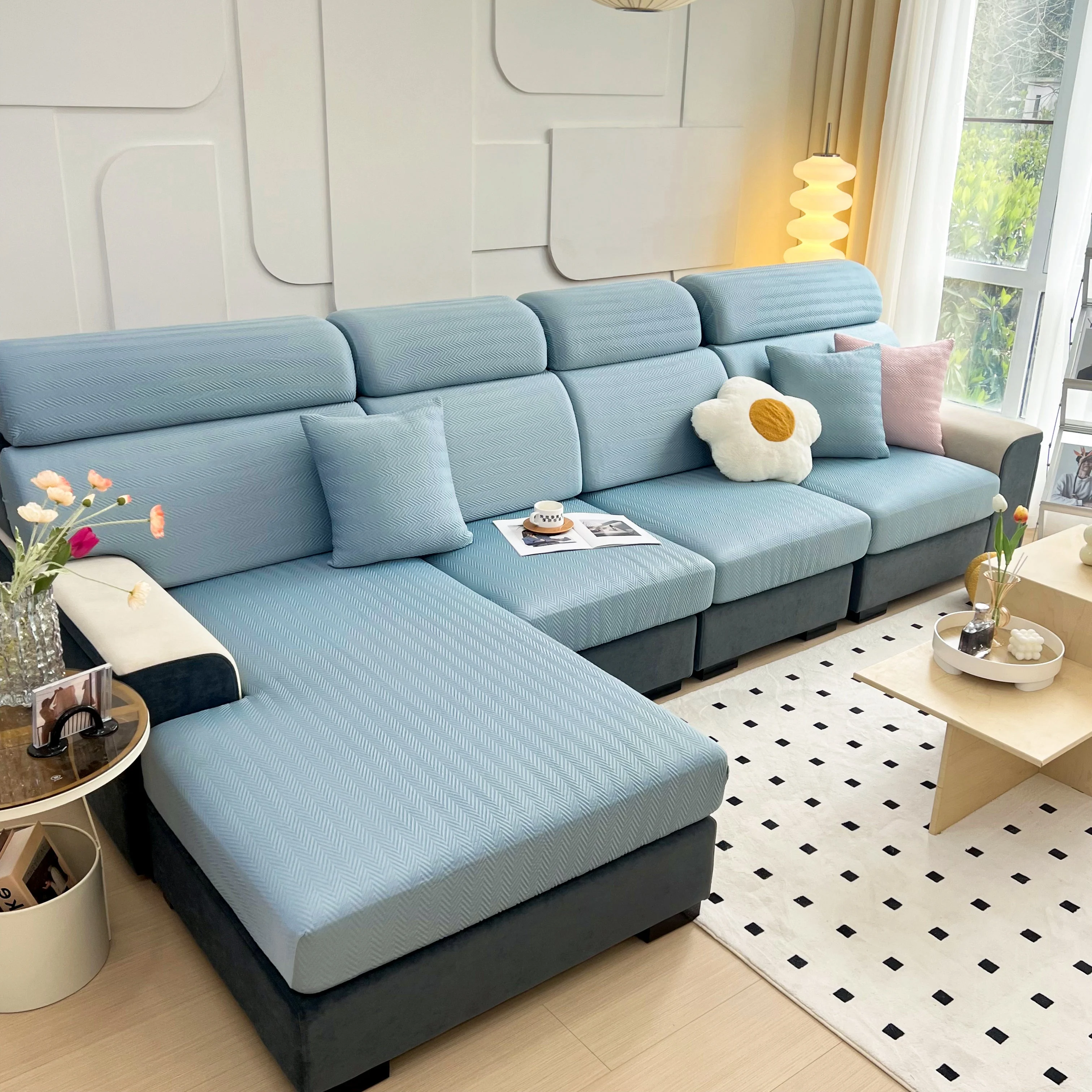 Cooling Stretchy Replacement Couch Cushion Covers for Sectional, Individual Couch Seat Cushion Covers - Image 12