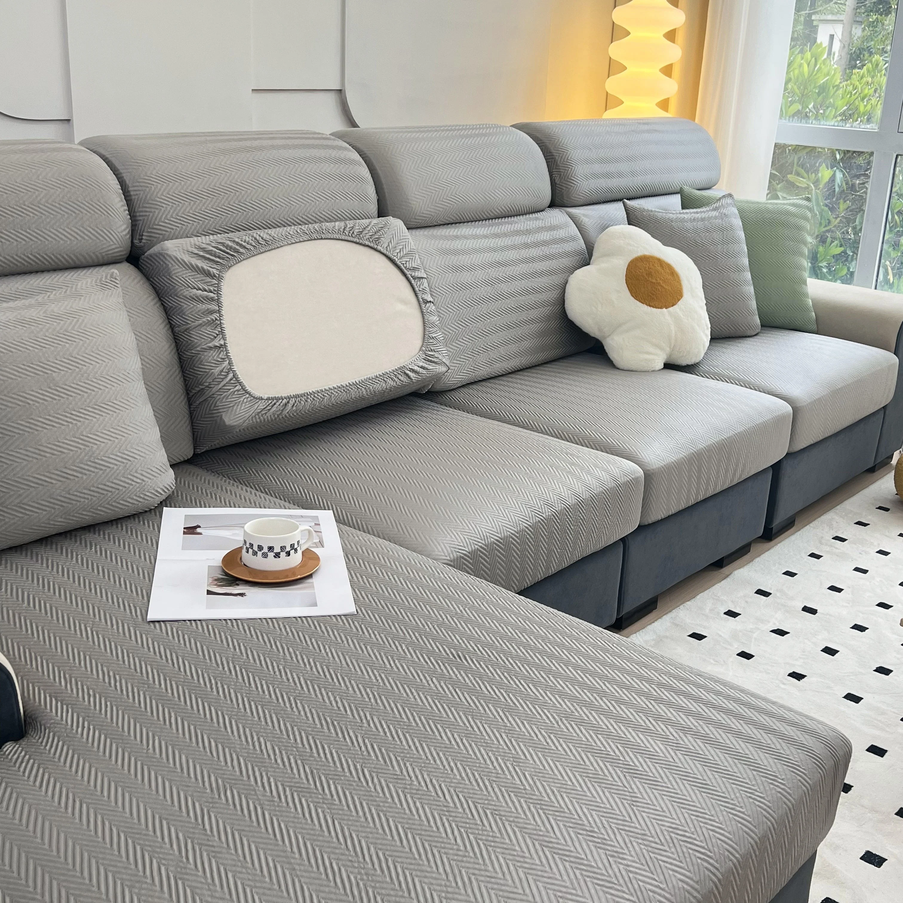 Cooling Stretchy Replacement Couch Cushion Covers for Sectional, Individual Couch Seat Cushion Covers - Image 120