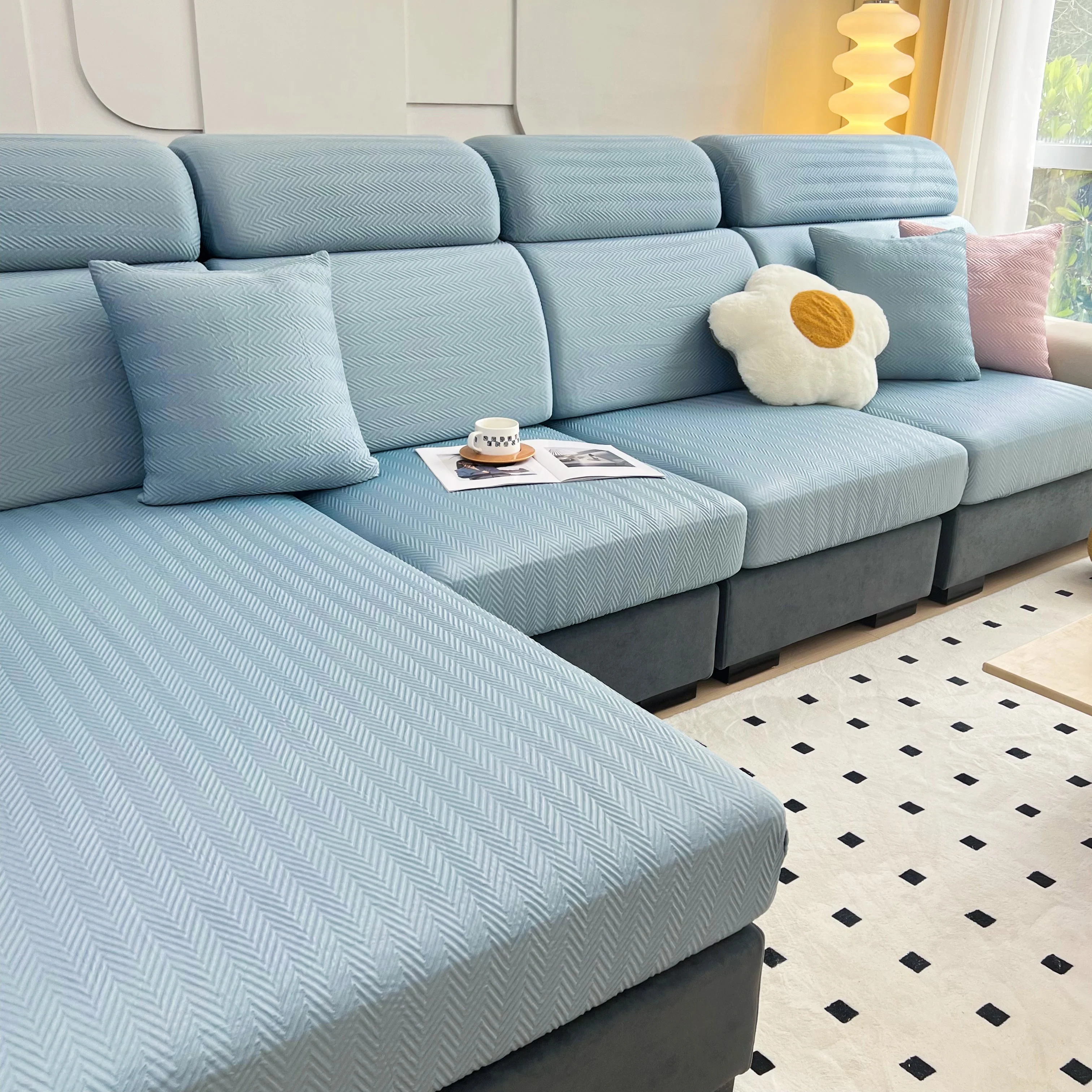Cooling Stretchy Replacement Couch Cushion Covers for Sectional, Individual Couch Seat Cushion Covers - Image 14