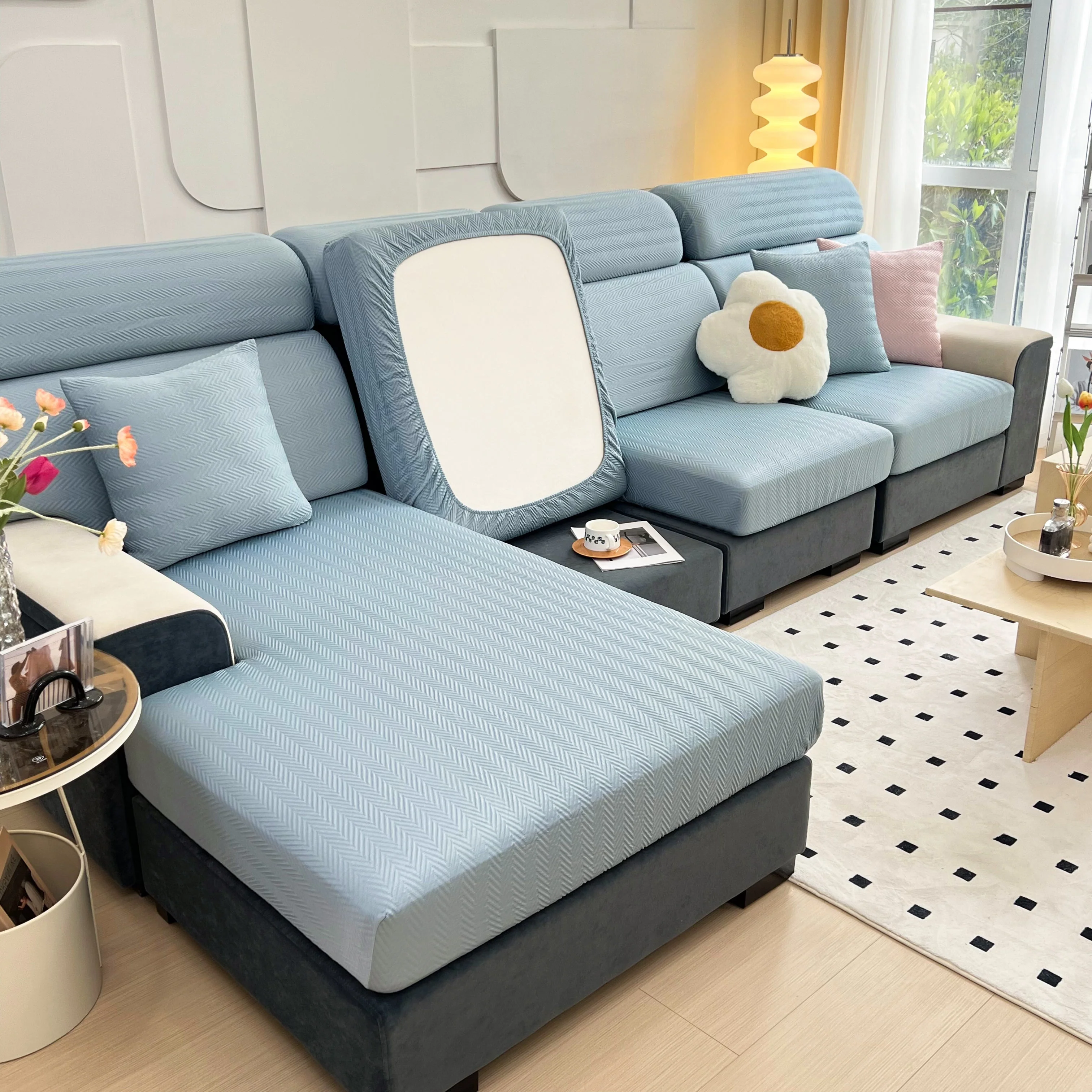 Cooling Stretchy Replacement Couch Cushion Covers for Sectional, Individual Couch Seat Cushion Covers - Image 25