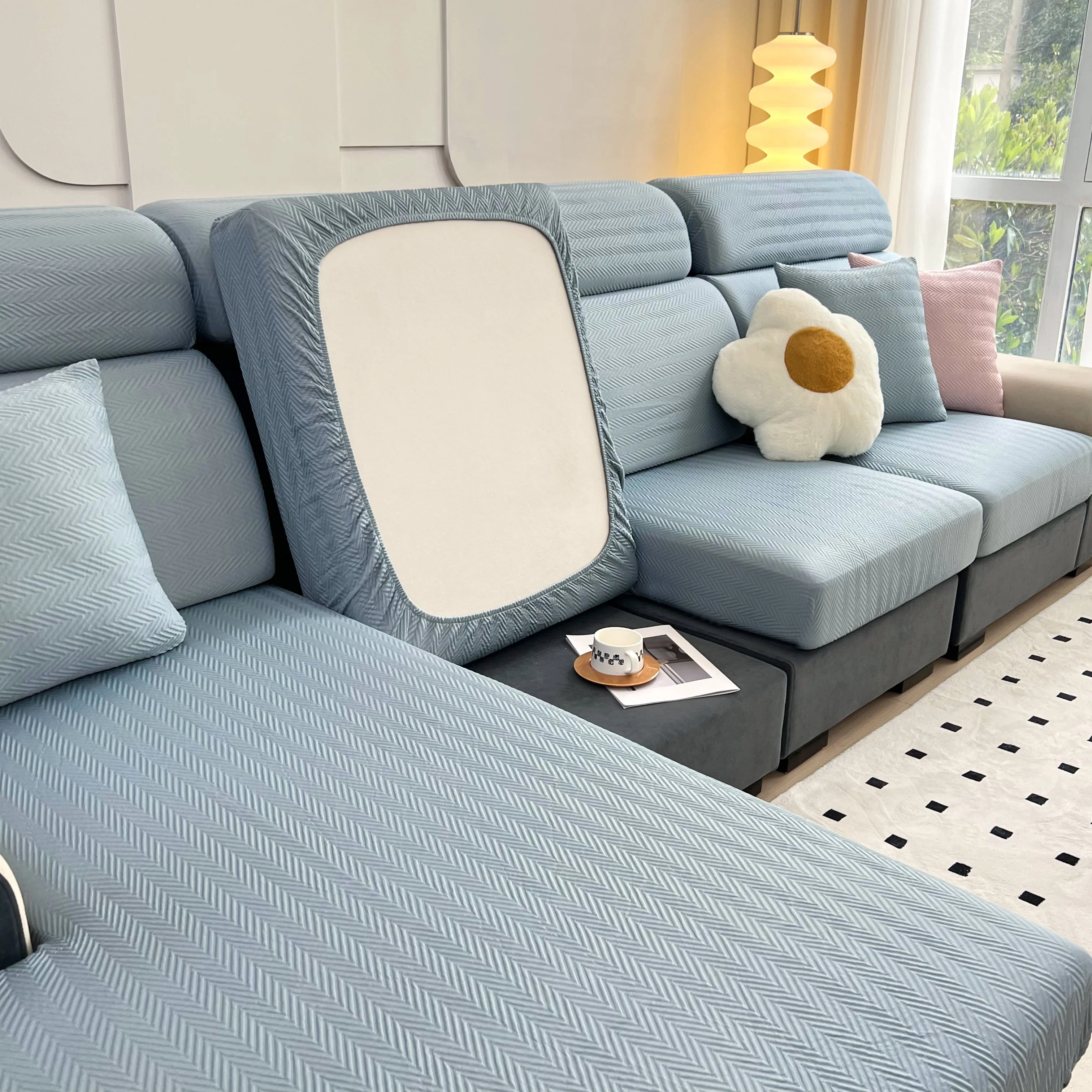 Cooling Stretchy Replacement Couch Cushion Covers for Sectional, Individual Couch Seat Cushion Covers - Image 3
