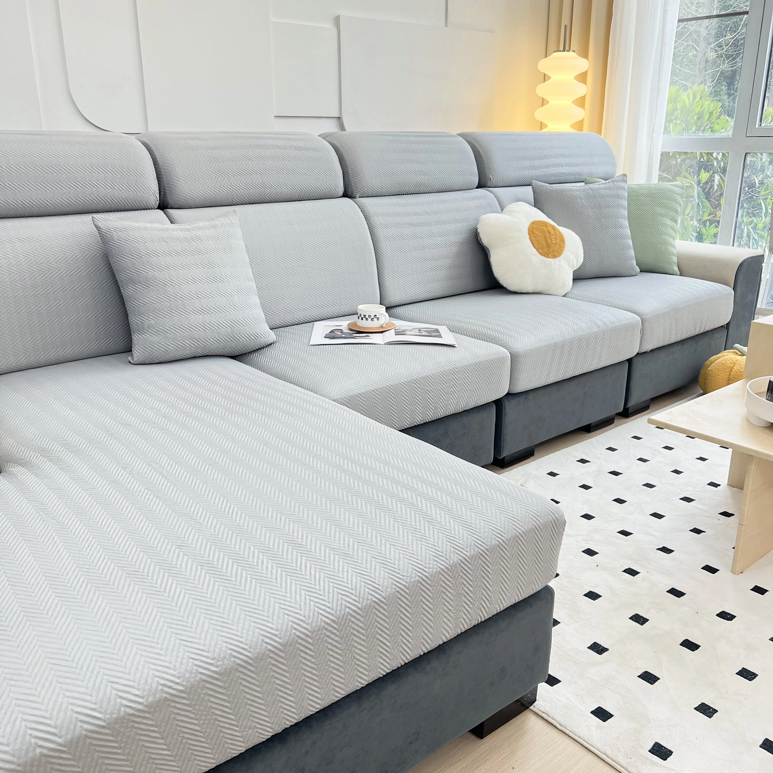 Cooling Stretchy Replacement Couch Cushion Covers for Sectional, Individual Couch Seat Cushion Covers - Image 40