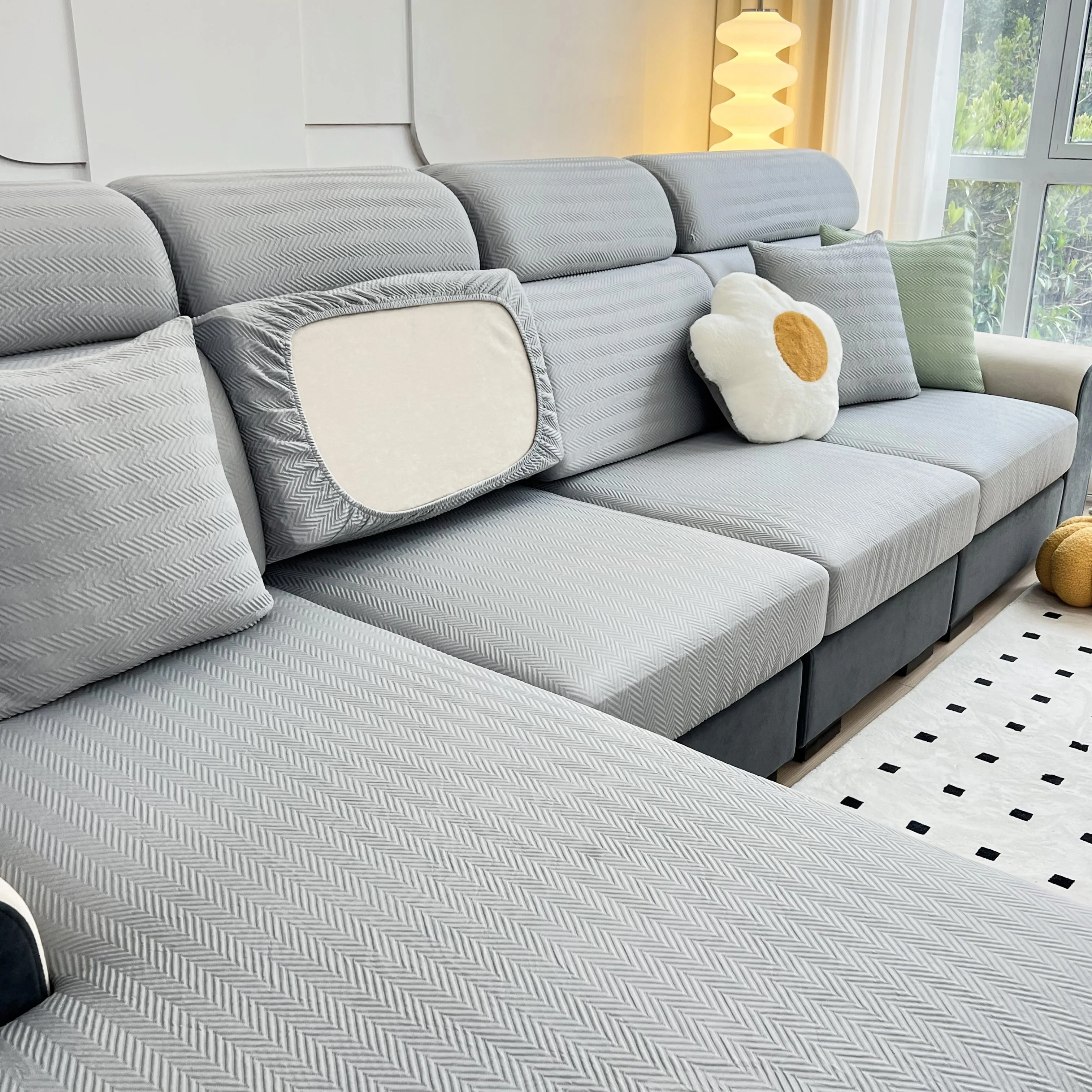 Cooling Stretchy Replacement Couch Cushion Covers for Sectional, Individual Couch Seat Cushion Covers - Image 55