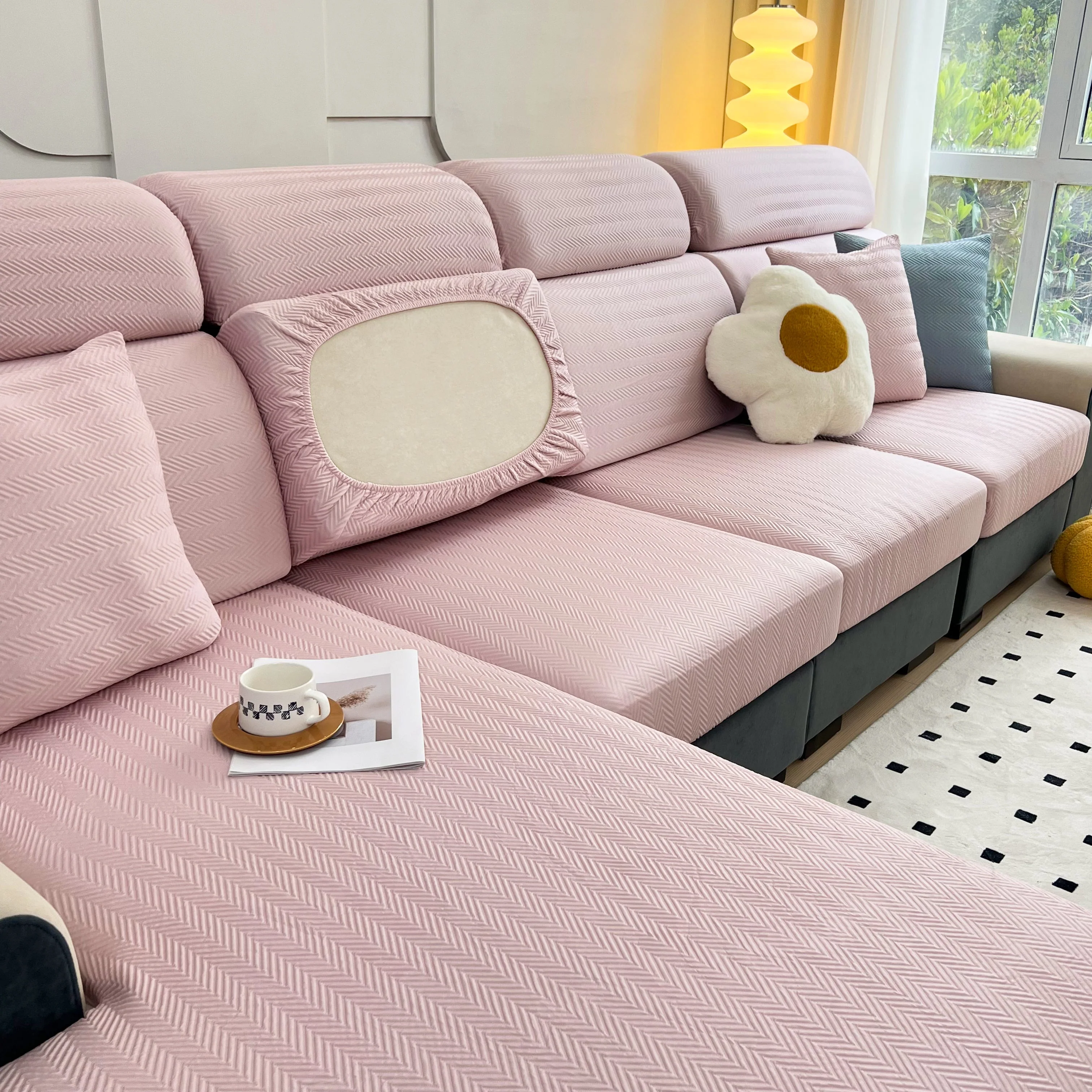 Cooling Stretchy Replacement Couch Cushion Covers for Sectional, Individual Couch Seat Cushion Covers - Image 78
