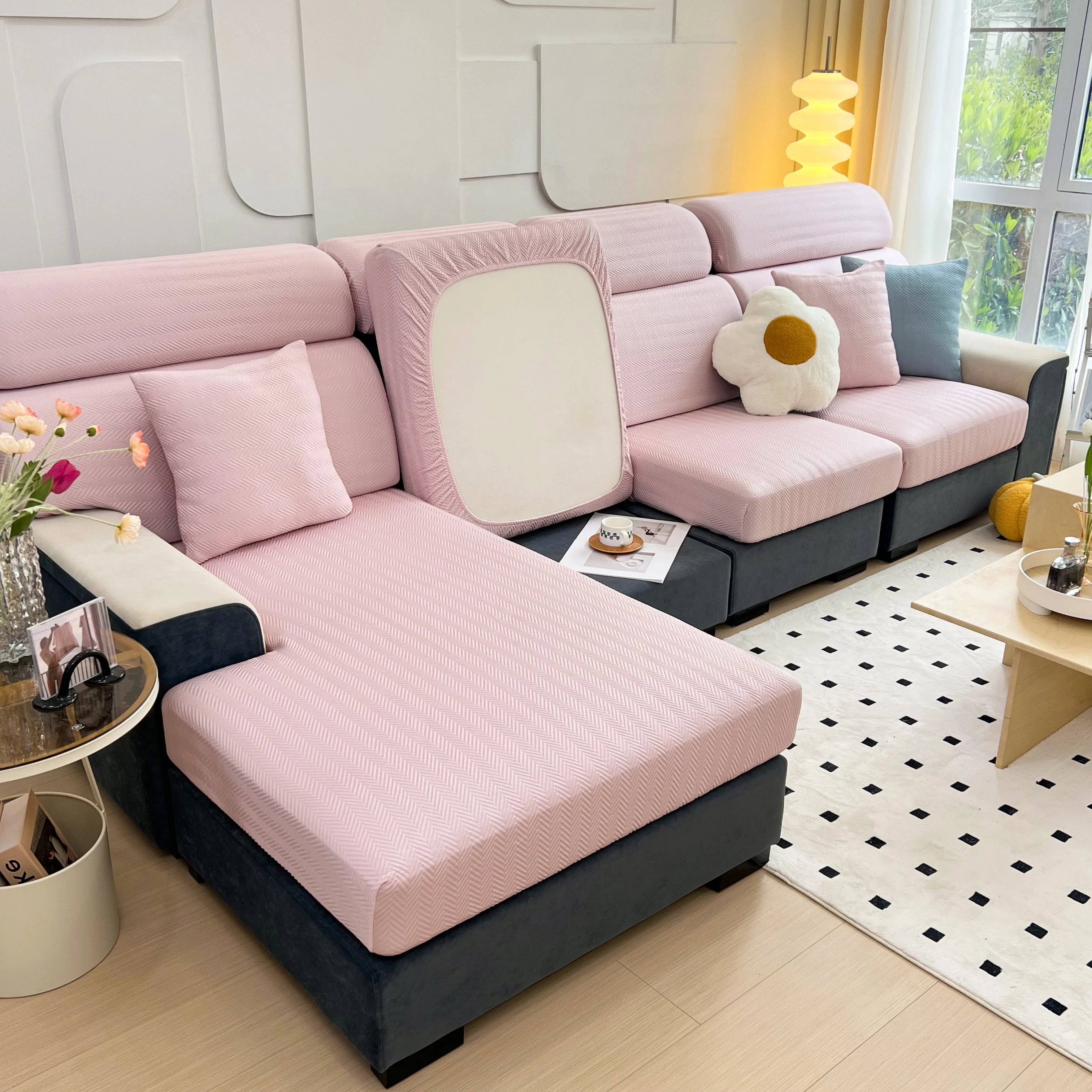 Cooling Stretchy Replacement Couch Cushion Covers for Sectional, Individual Couch Seat Cushion Covers - Image 80