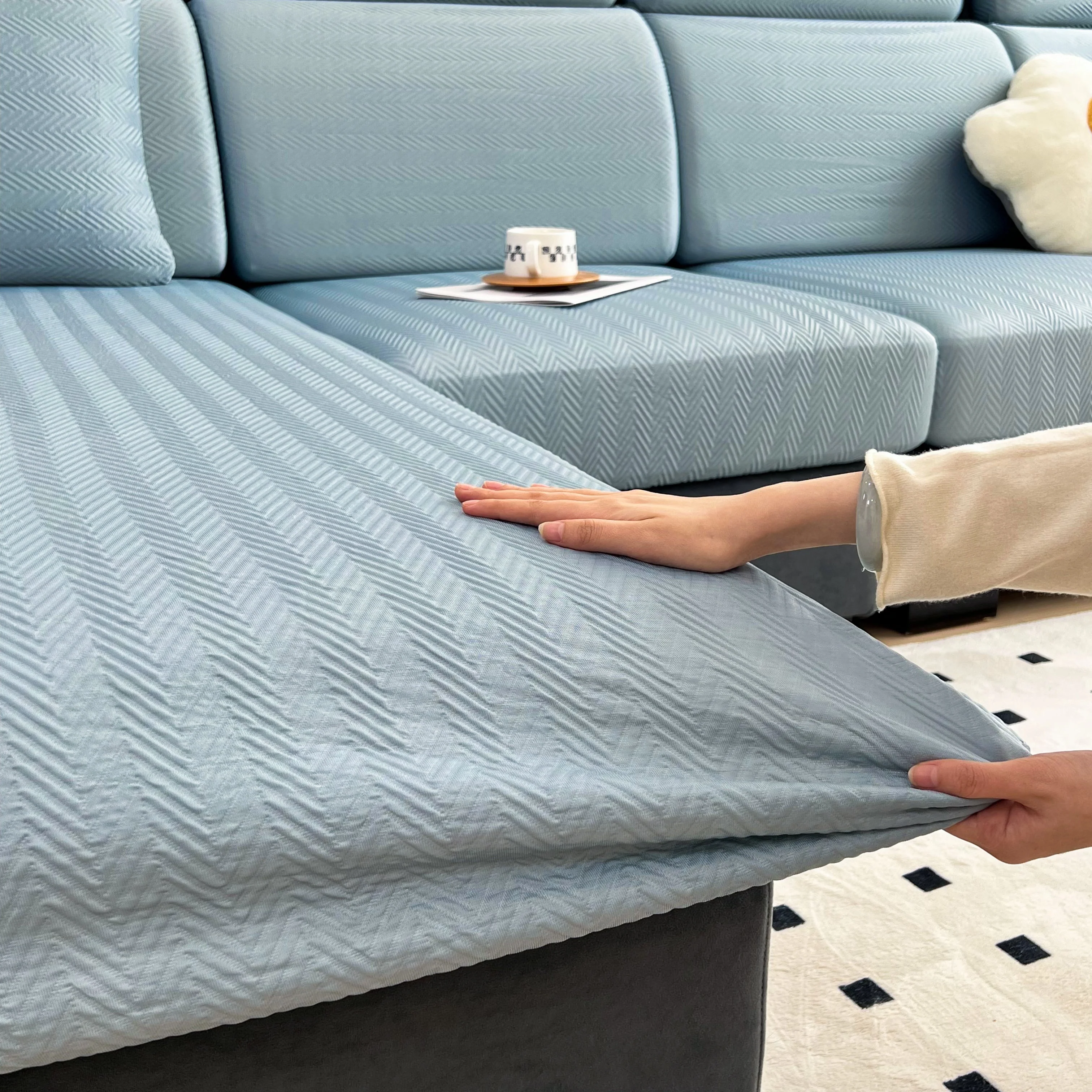 Cooling Stretchy Replacement Couch Cushion Covers for Sectional, Individual Couch Seat Cushion Covers - Image 9