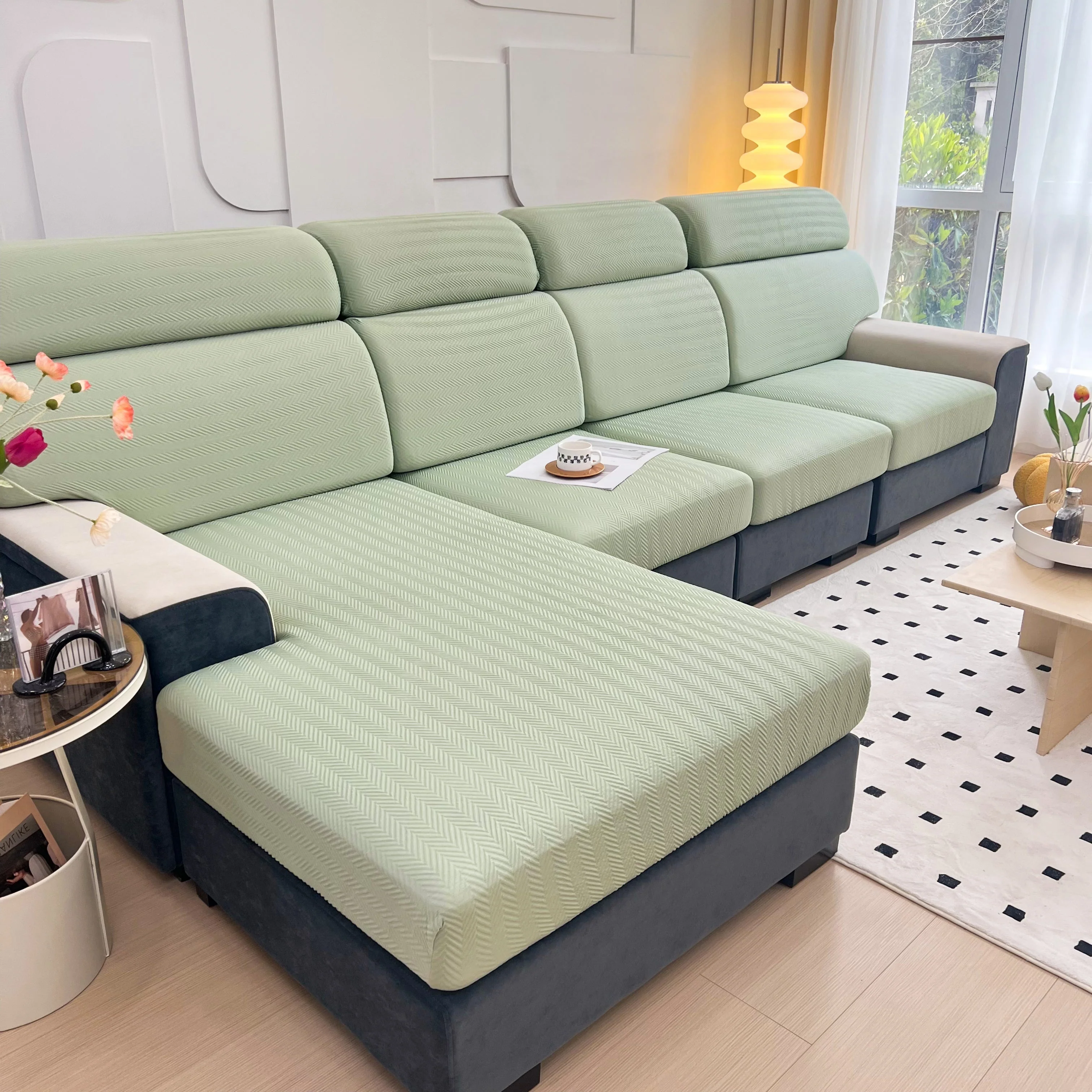 Cooling Stretchy Replacement Couch Cushion Covers for Sectional, Individual Couch Seat Cushion Covers - Image 98