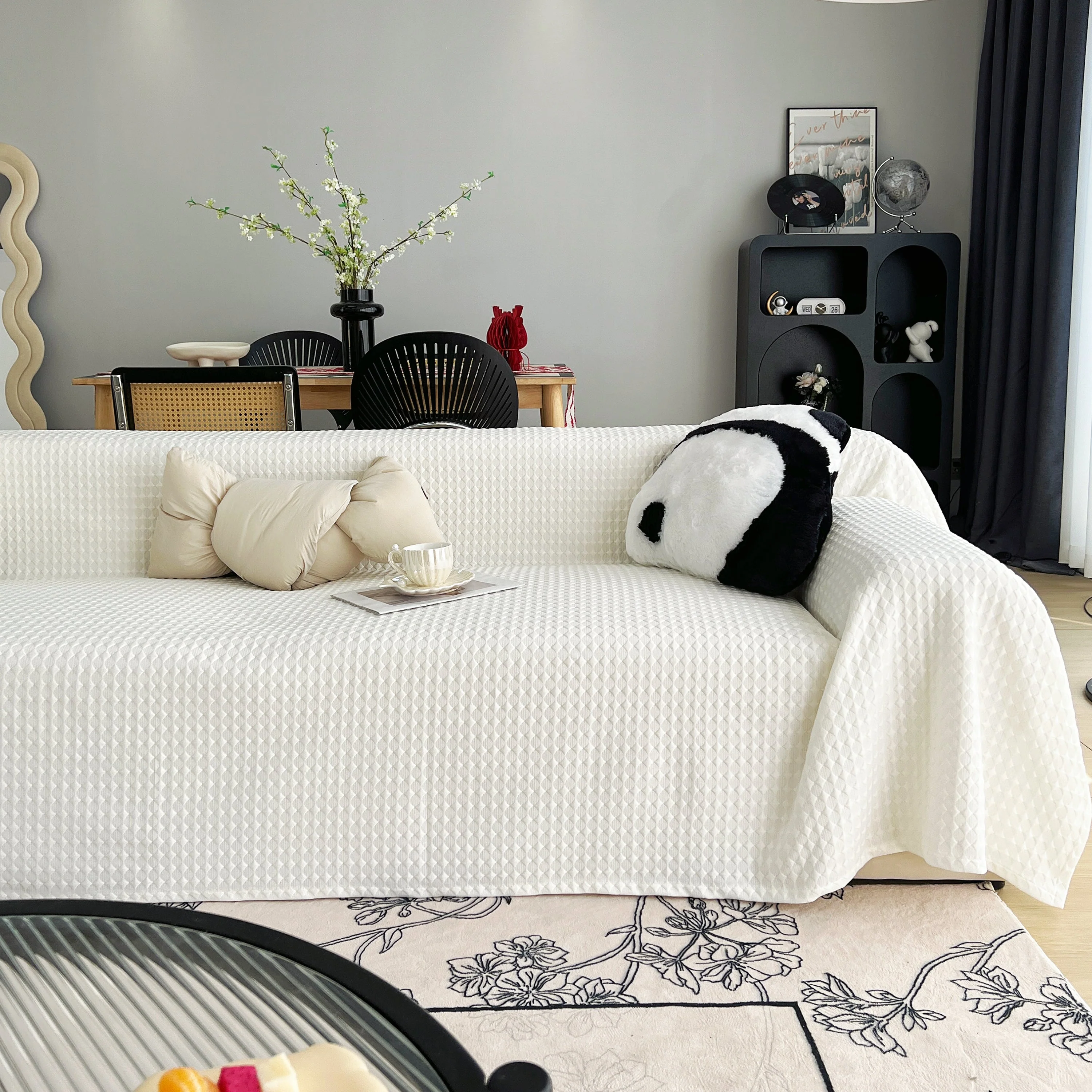 Cooling Textured Sofa Cover Washable Soft Couch Throw Blanket for Summer & Pets - Image 100