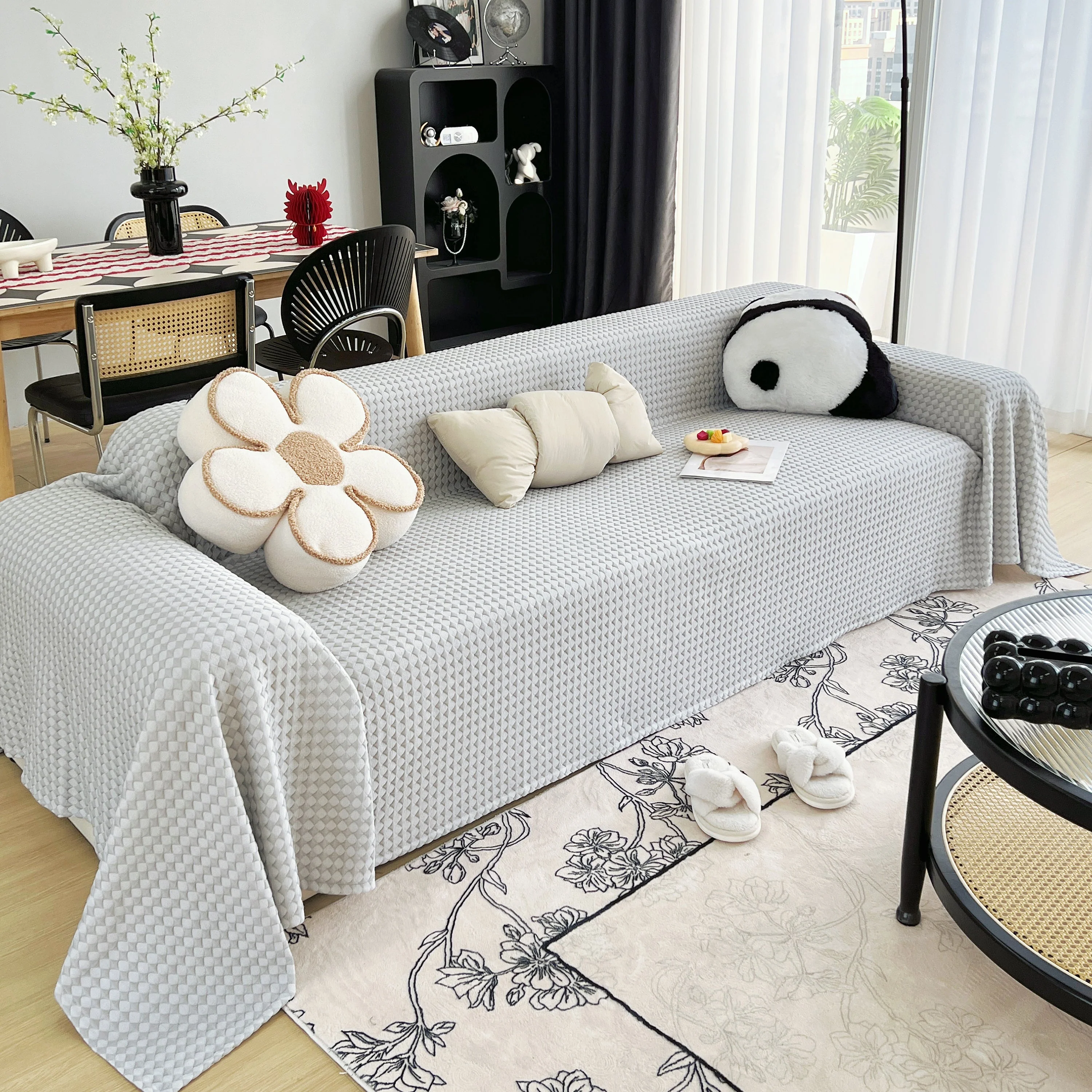 Cooling Textured Sofa Cover Washable Soft Couch Throw Blanket for Summer & Pets - Image 11