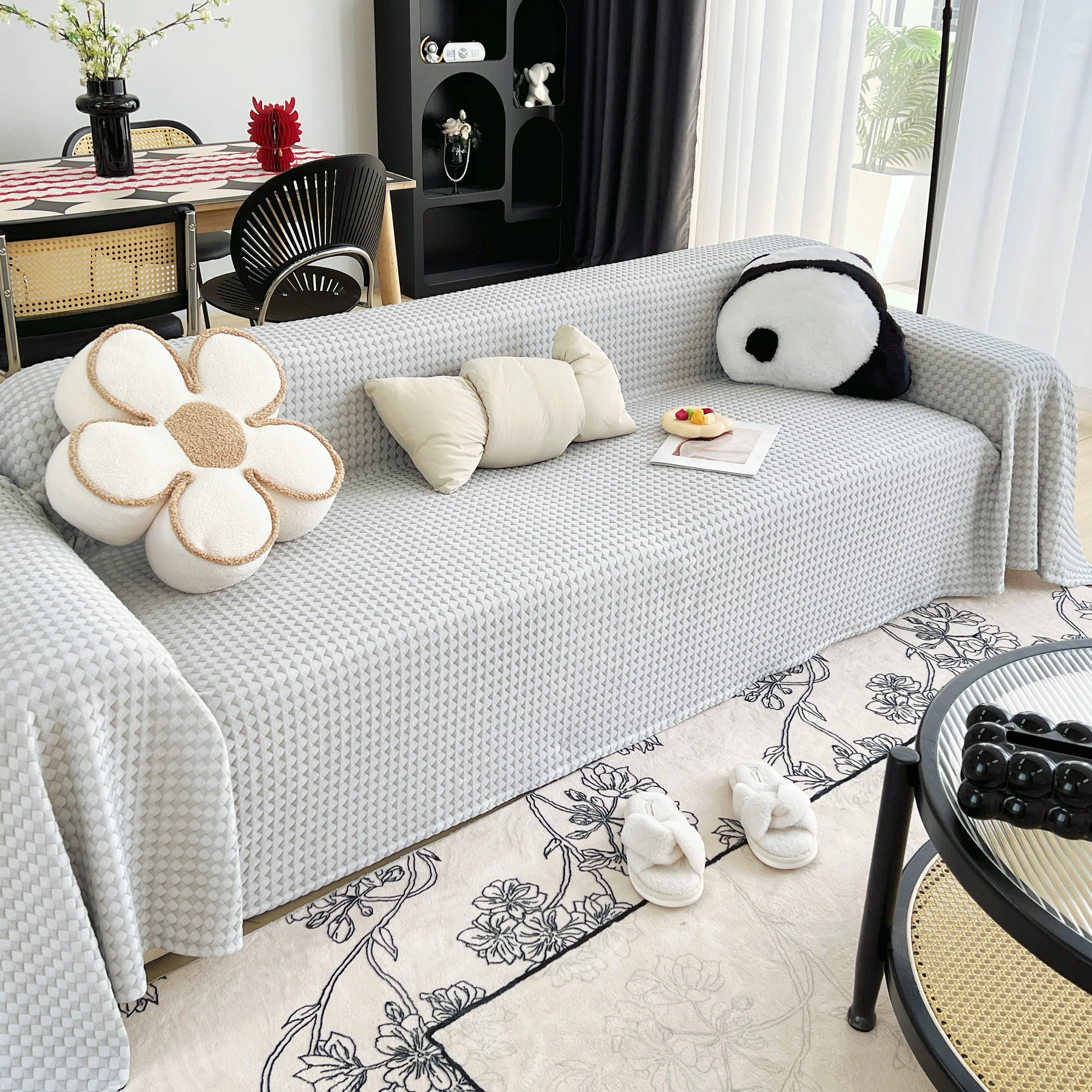 Cooling Textured Sofa Cover Washable Soft Couch Throw Blanket for Summer & Pets - Image 12