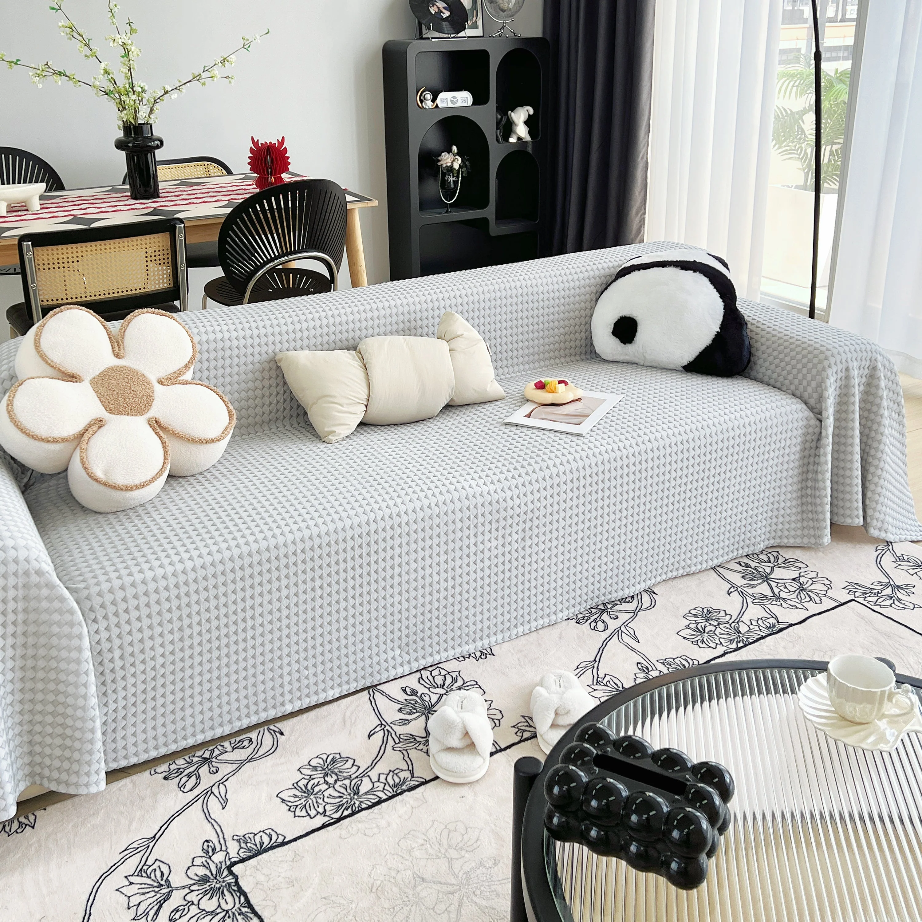 Cooling Textured Sofa Cover Washable Soft Couch Throw Blanket for Summer & Pets - Image 13