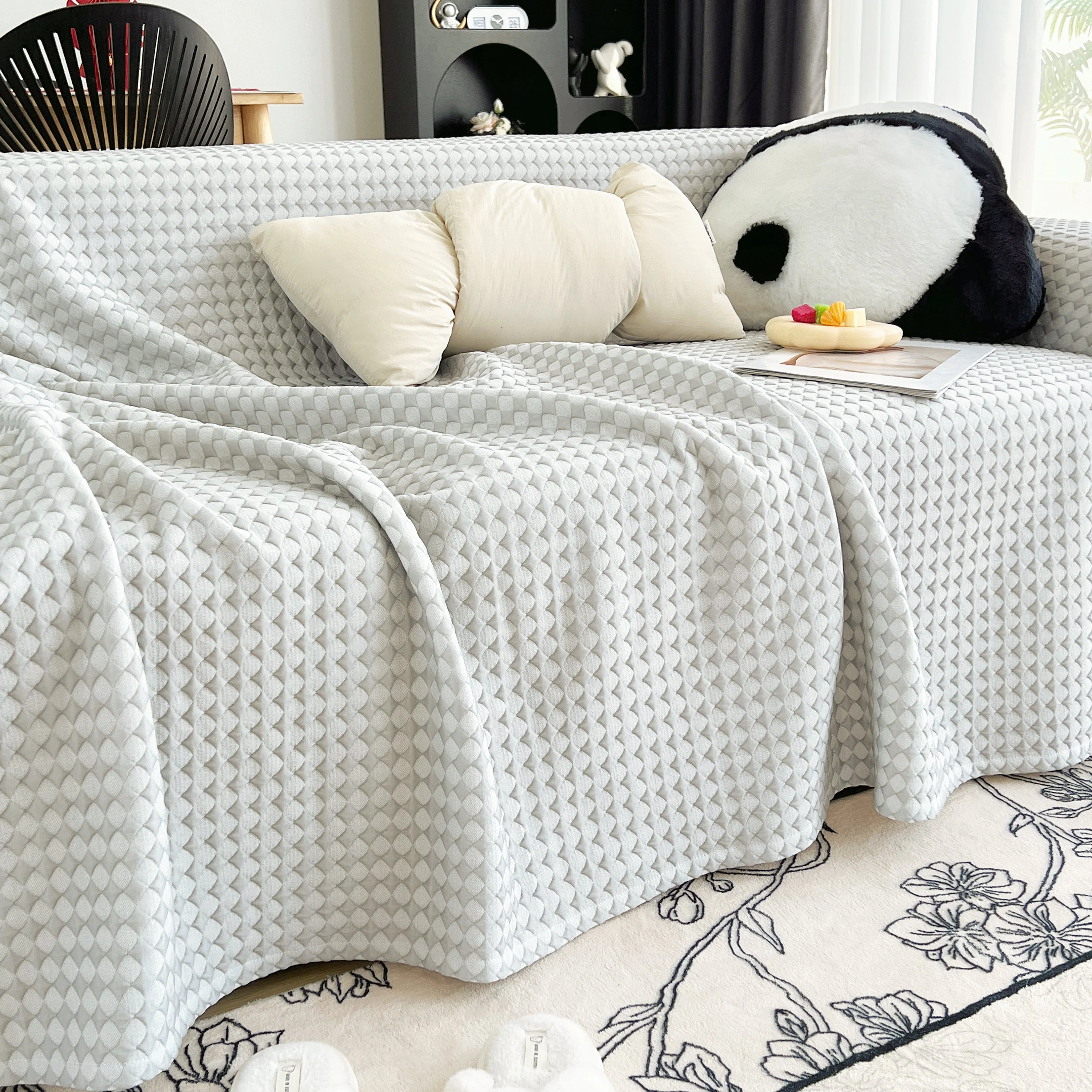 Cooling Textured Sofa Cover Washable Soft Couch Throw Blanket for Summer & Pets - Image 16