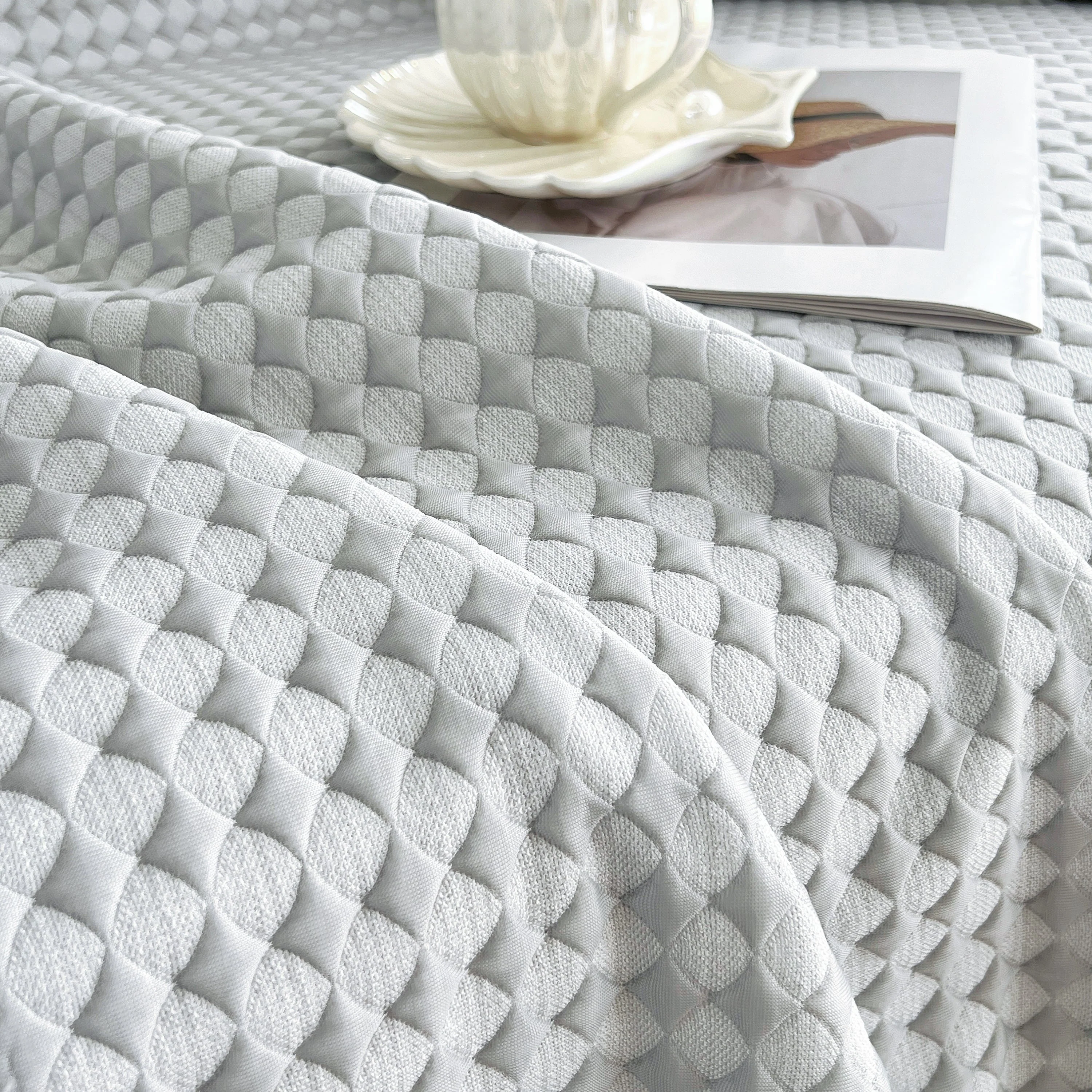 Cooling Textured Sofa Cover Washable Soft Couch Throw Blanket for Summer & Pets - Image 2