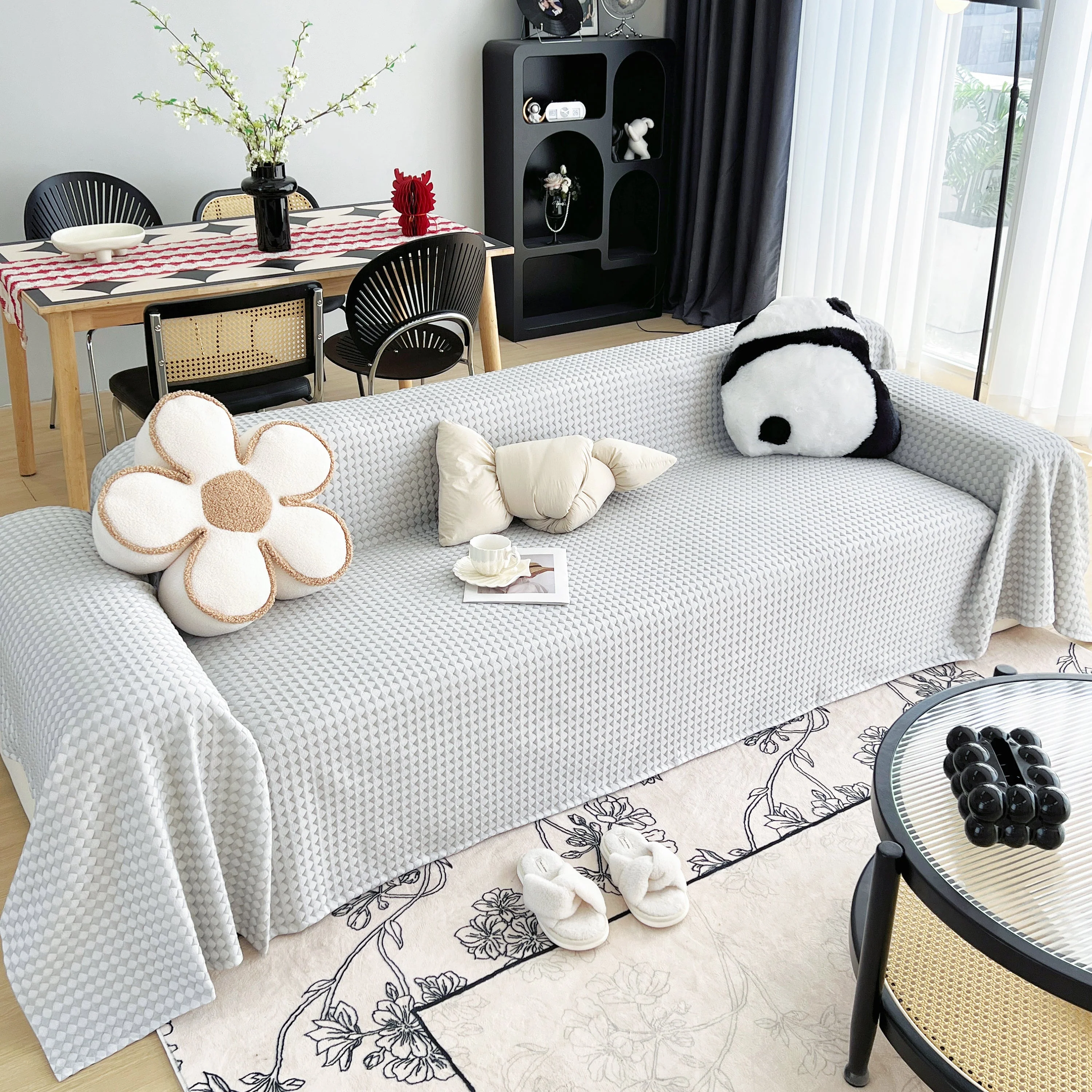 Cooling Textured Sofa Cover Washable Soft Couch Throw Blanket for Summer & Pets - Image 22