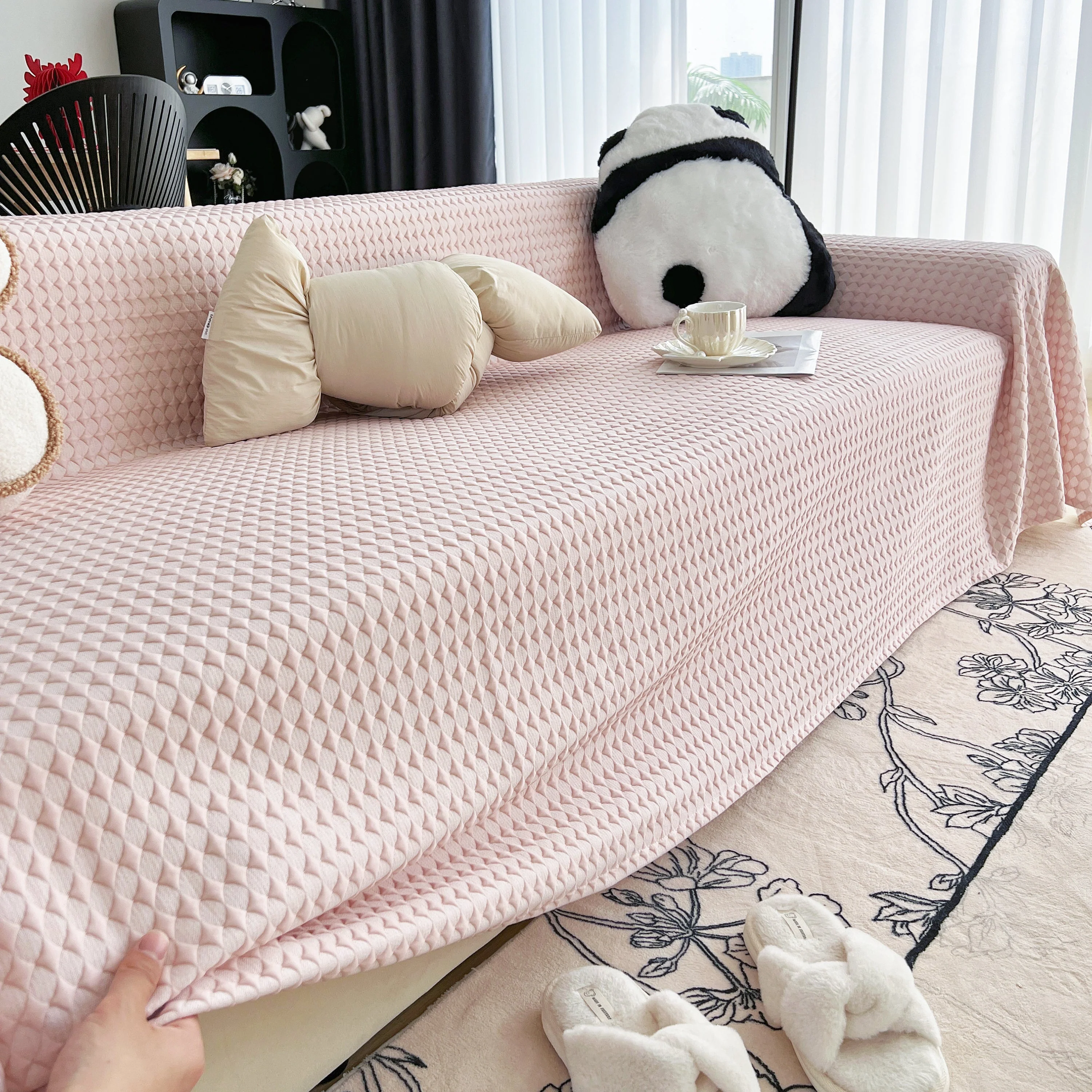 Cooling Textured Sofa Cover Washable Soft Couch Throw Blanket for Summer & Pets - Image 29