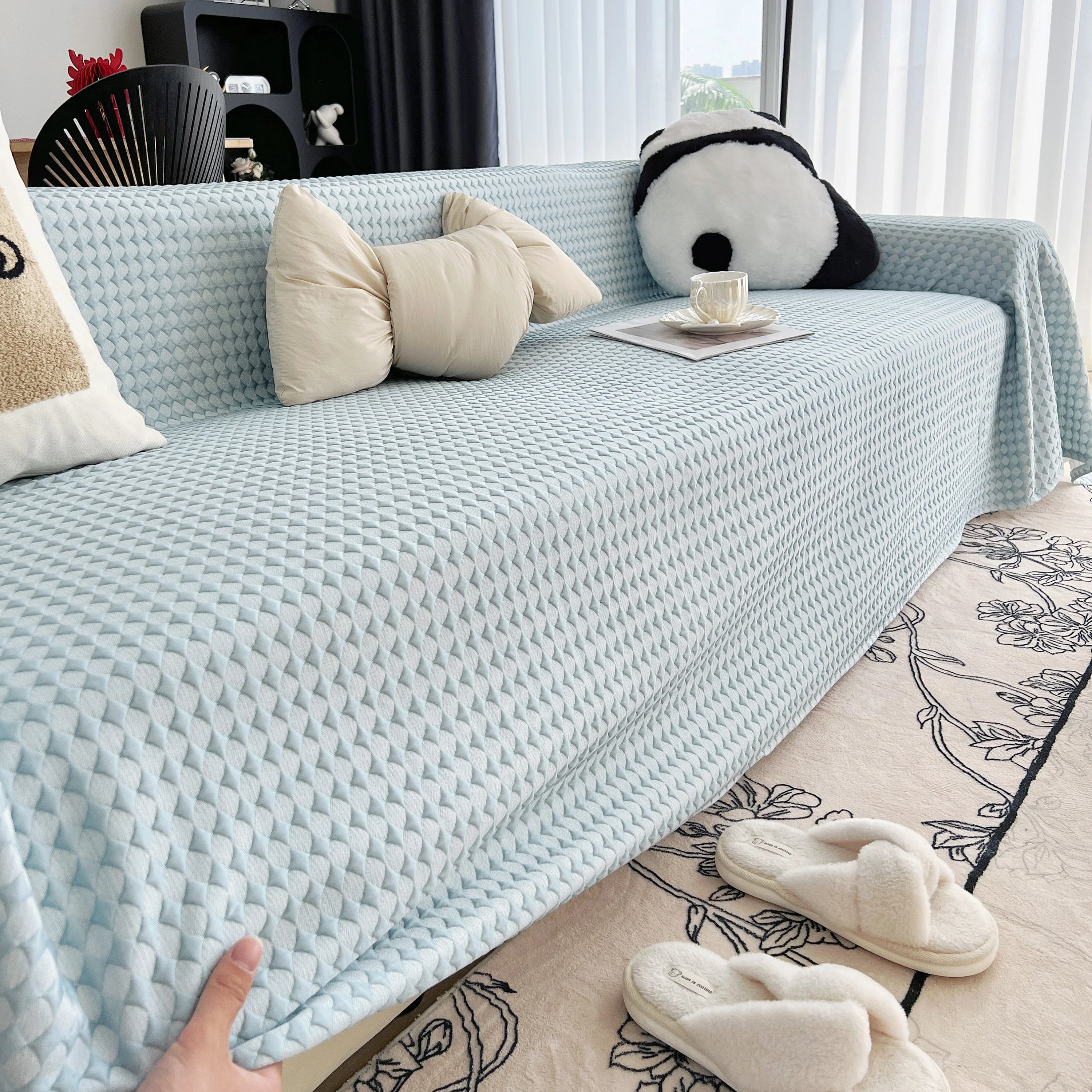 Cooling Textured Sofa Cover Washable Soft Couch Throw Blanket for Summer & Pets - Image 30