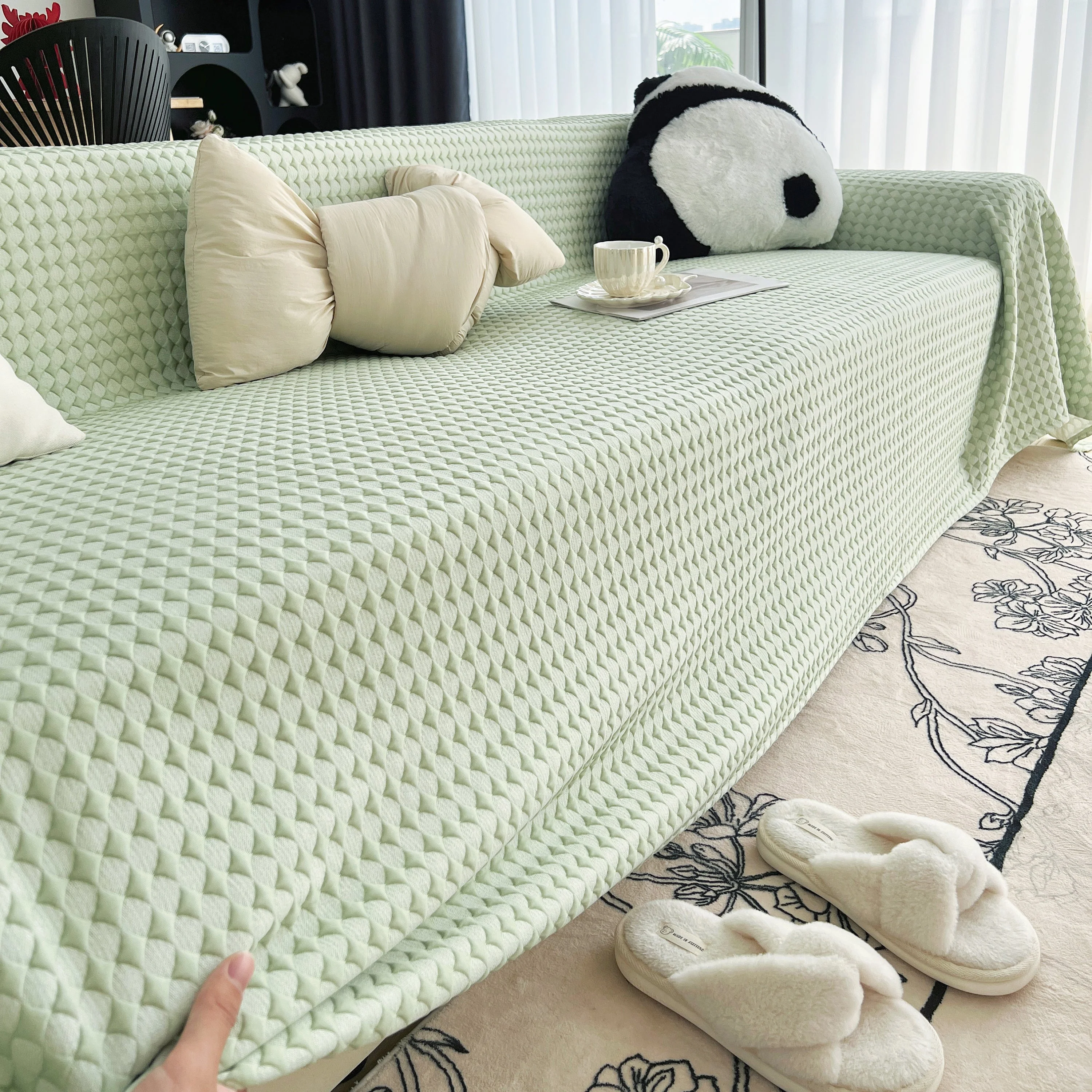 Cooling Textured Sofa Cover Washable Soft Couch Throw Blanket for Summer & Pets - Image 31