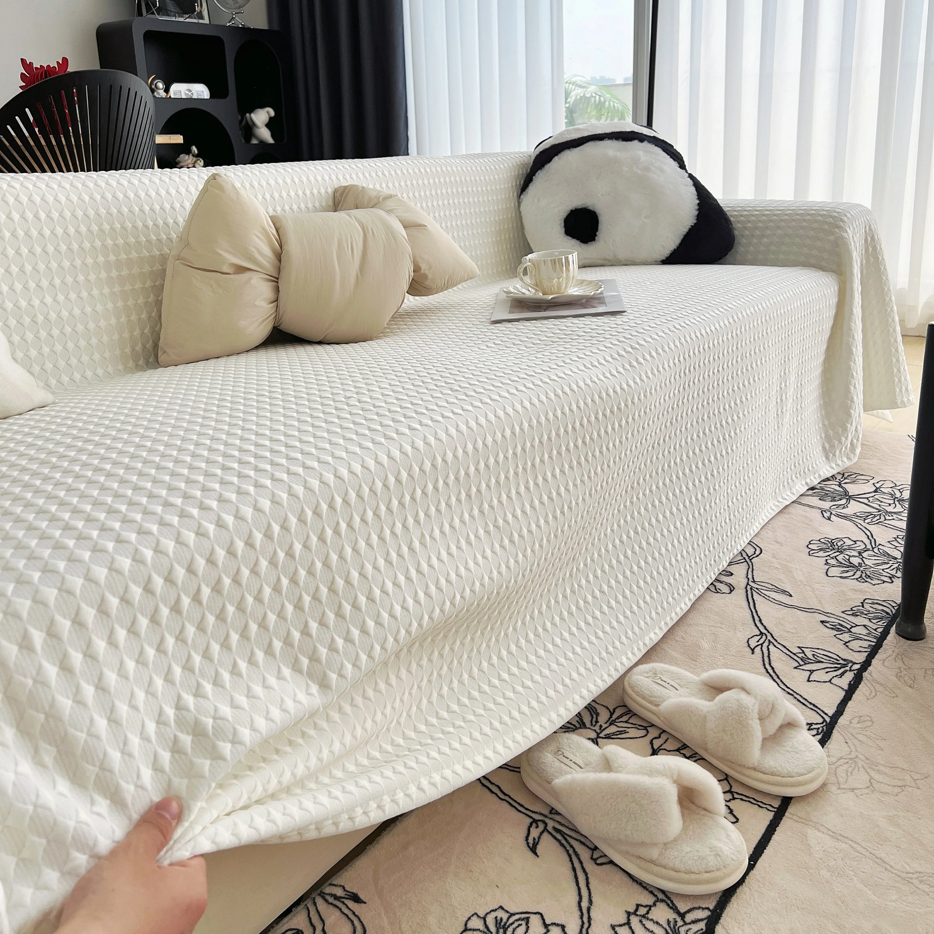 Cooling Textured Sofa Cover Washable Soft Couch Throw Blanket for Summer & Pets - Image 32