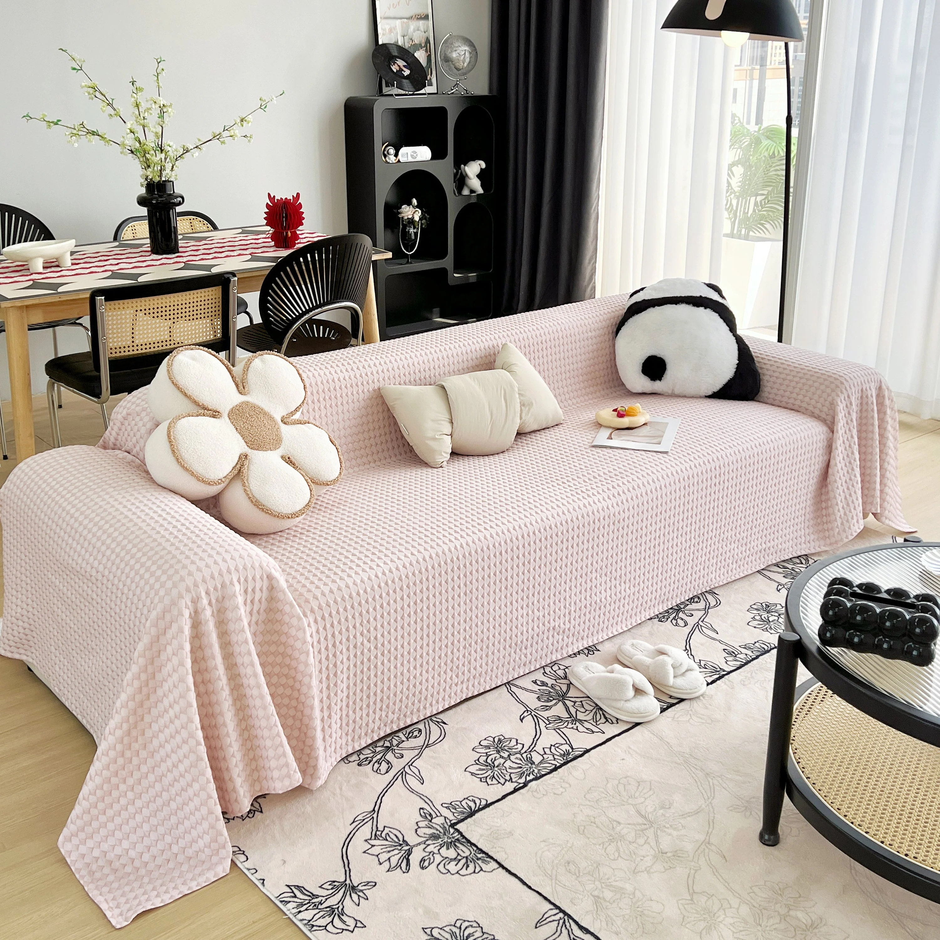 Cooling Textured Sofa Cover Washable Soft Couch Throw Blanket for Summer & Pets - Image 36