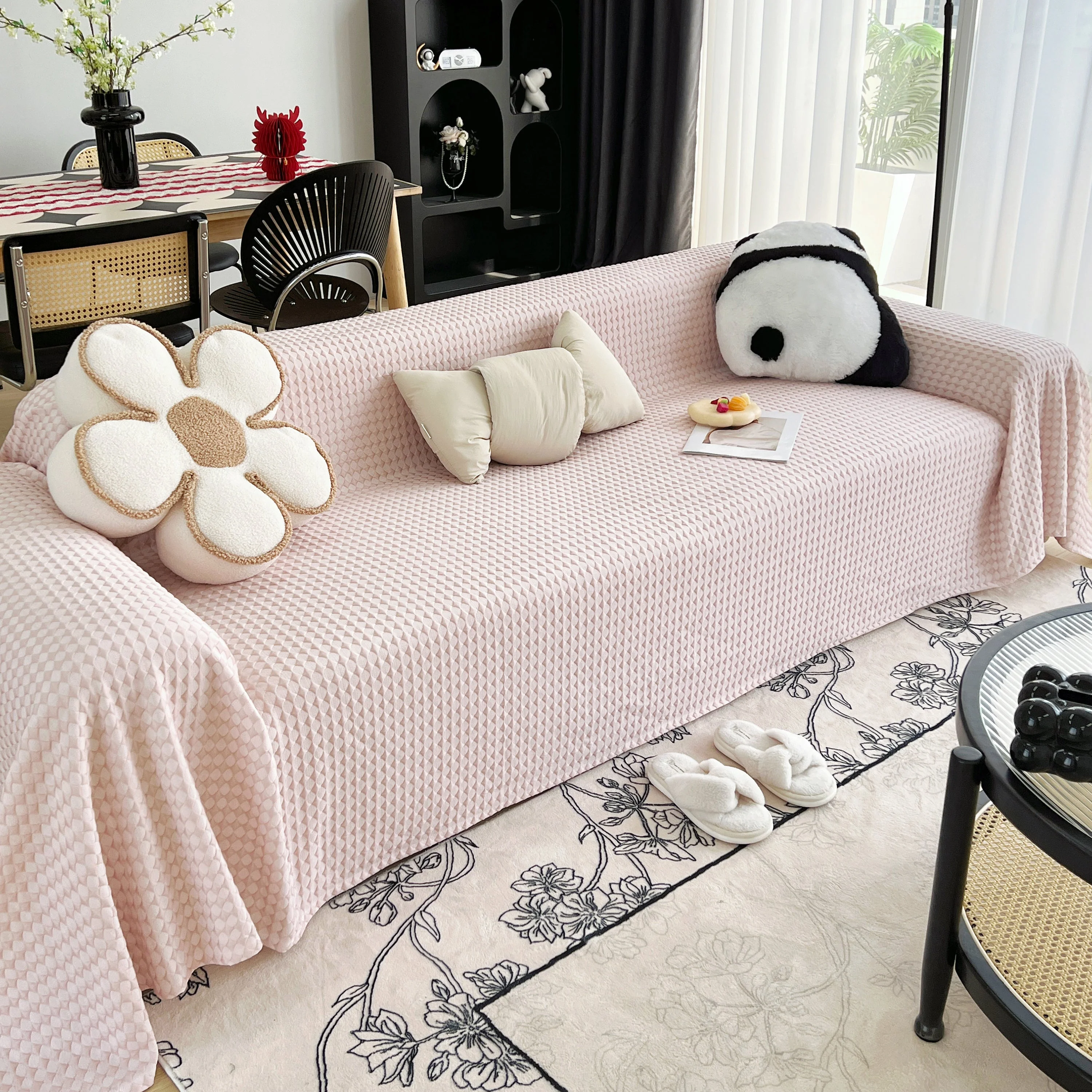 Cooling Textured Sofa Cover Washable Soft Couch Throw Blanket for Summer & Pets - Image 37