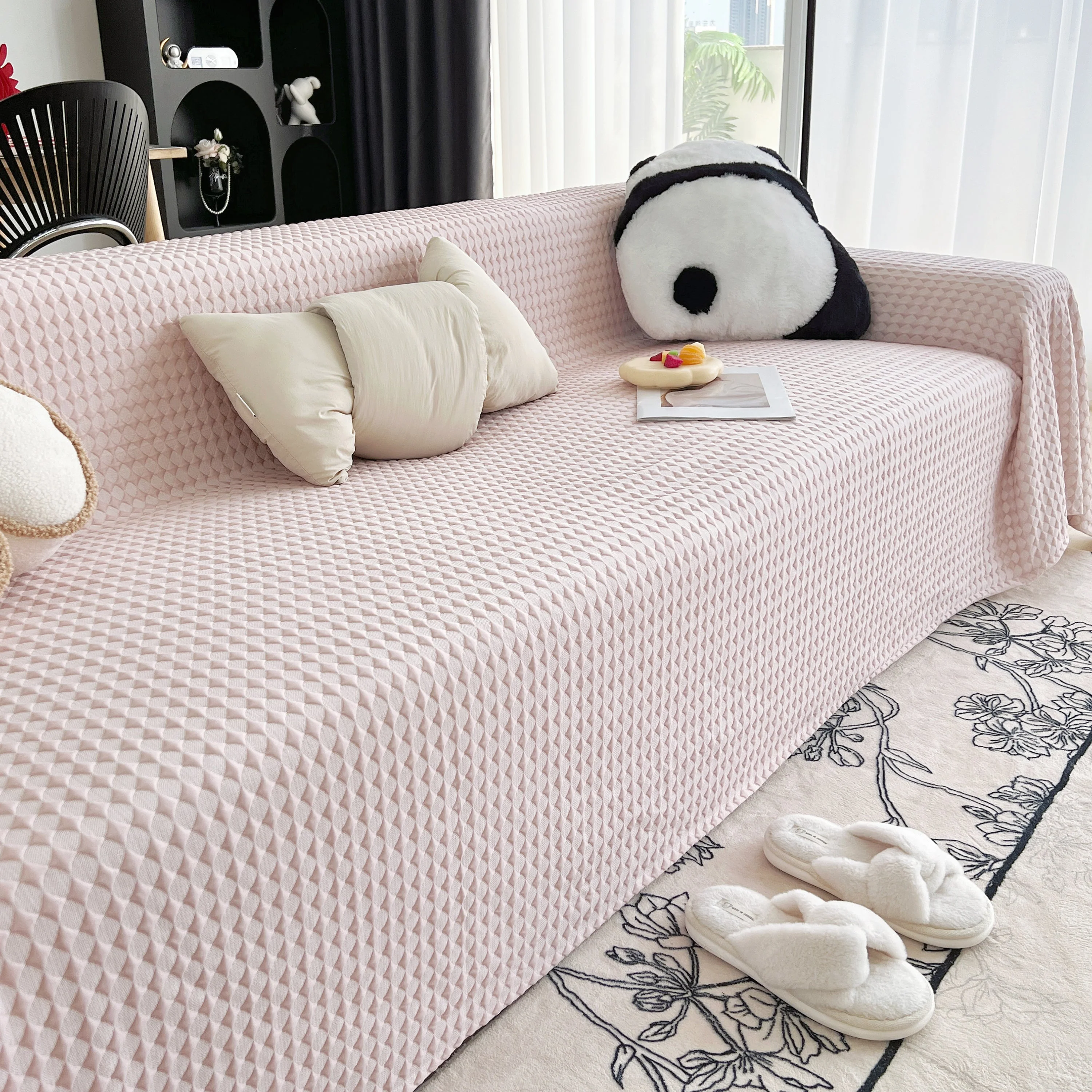 Cooling Textured Sofa Cover Washable Soft Couch Throw Blanket for Summer & Pets - Image 39