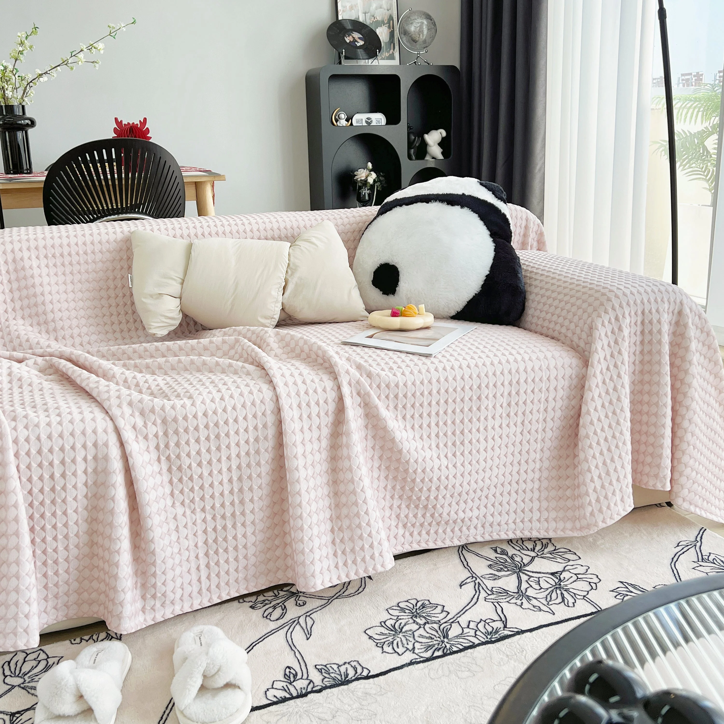 Cooling Textured Sofa Cover Washable Soft Couch Throw Blanket for Summer & Pets - Image 41