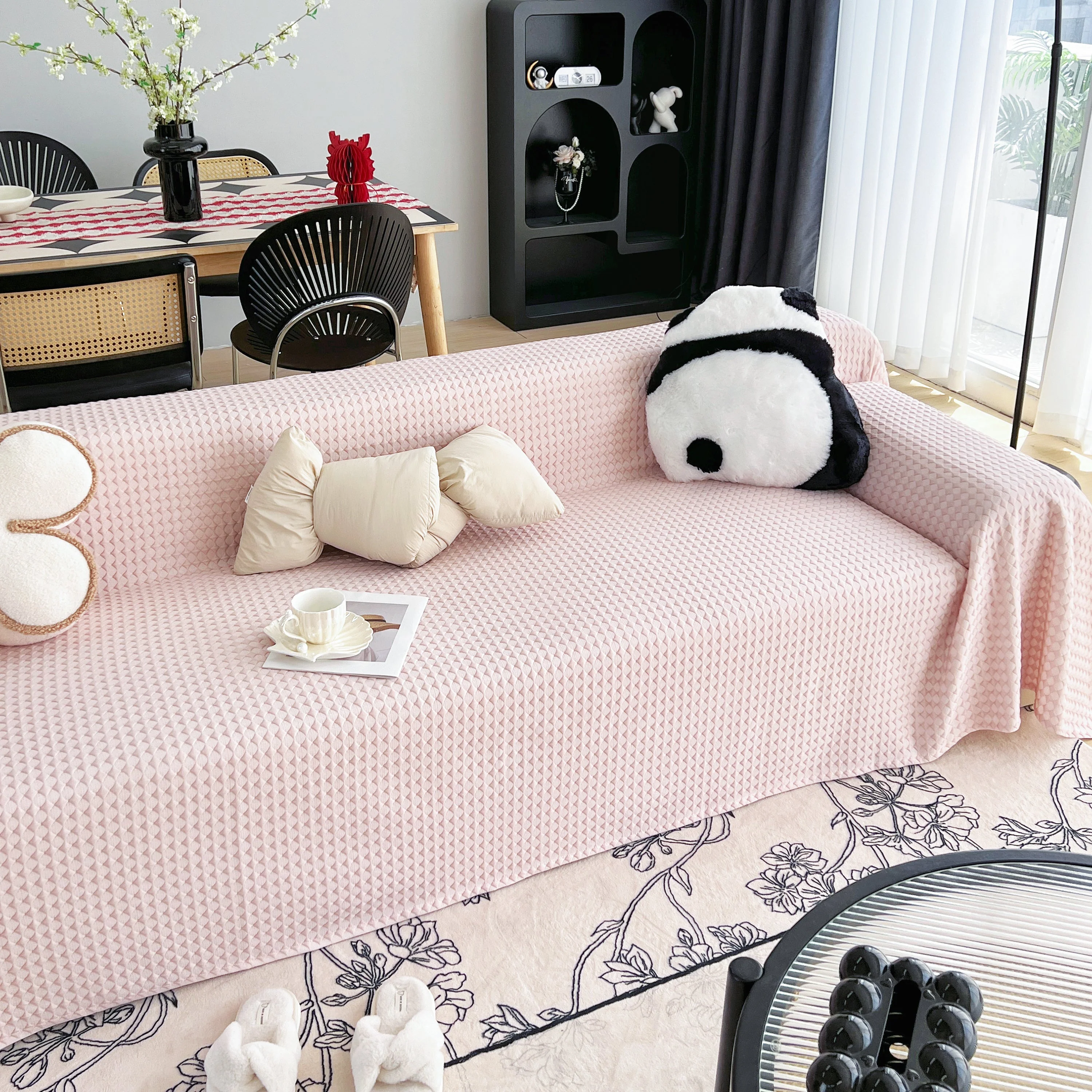 Cooling Textured Sofa Cover Washable Soft Couch Throw Blanket for Summer & Pets - Image 43