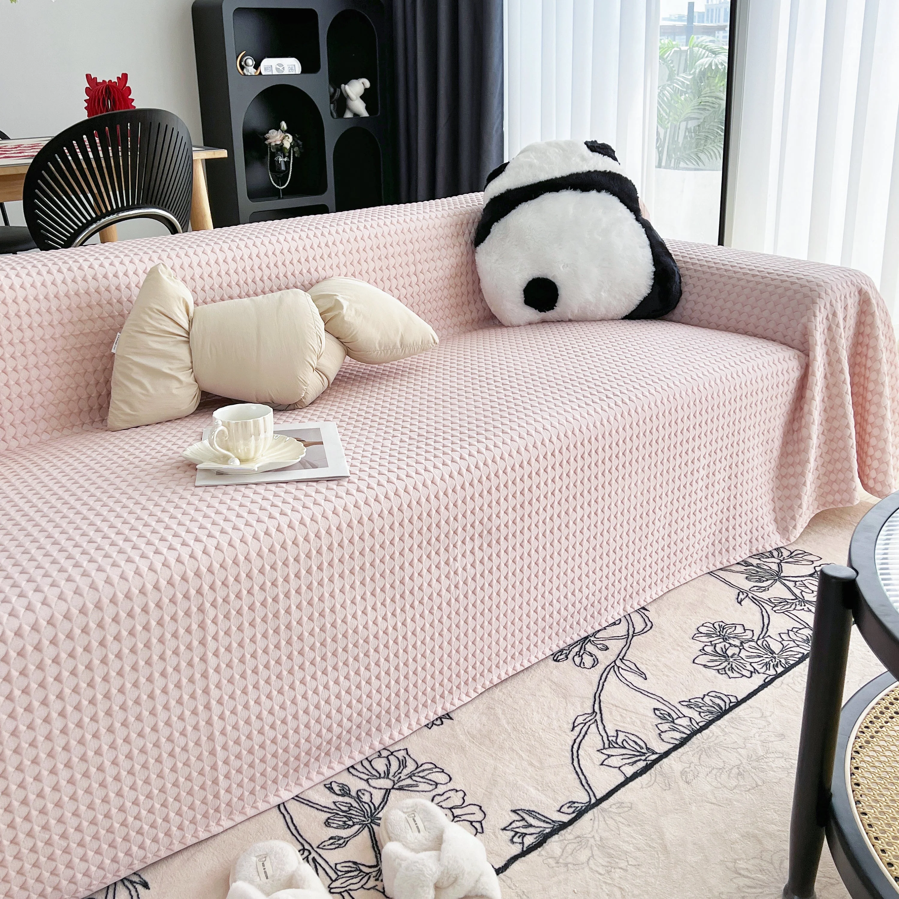 Cooling Textured Sofa Cover Washable Soft Couch Throw Blanket for Summer & Pets - Image 46