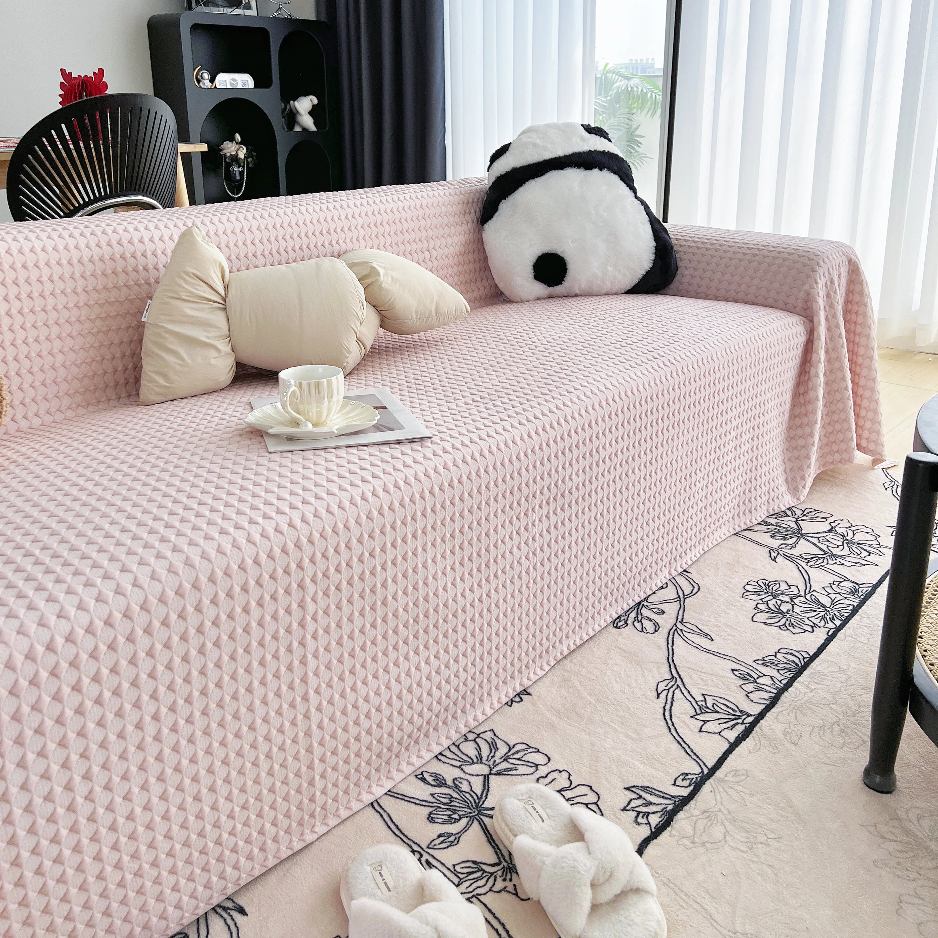 Cooling Textured Sofa Cover Washable Soft Couch Throw Blanket for Summer & Pets - Image 49