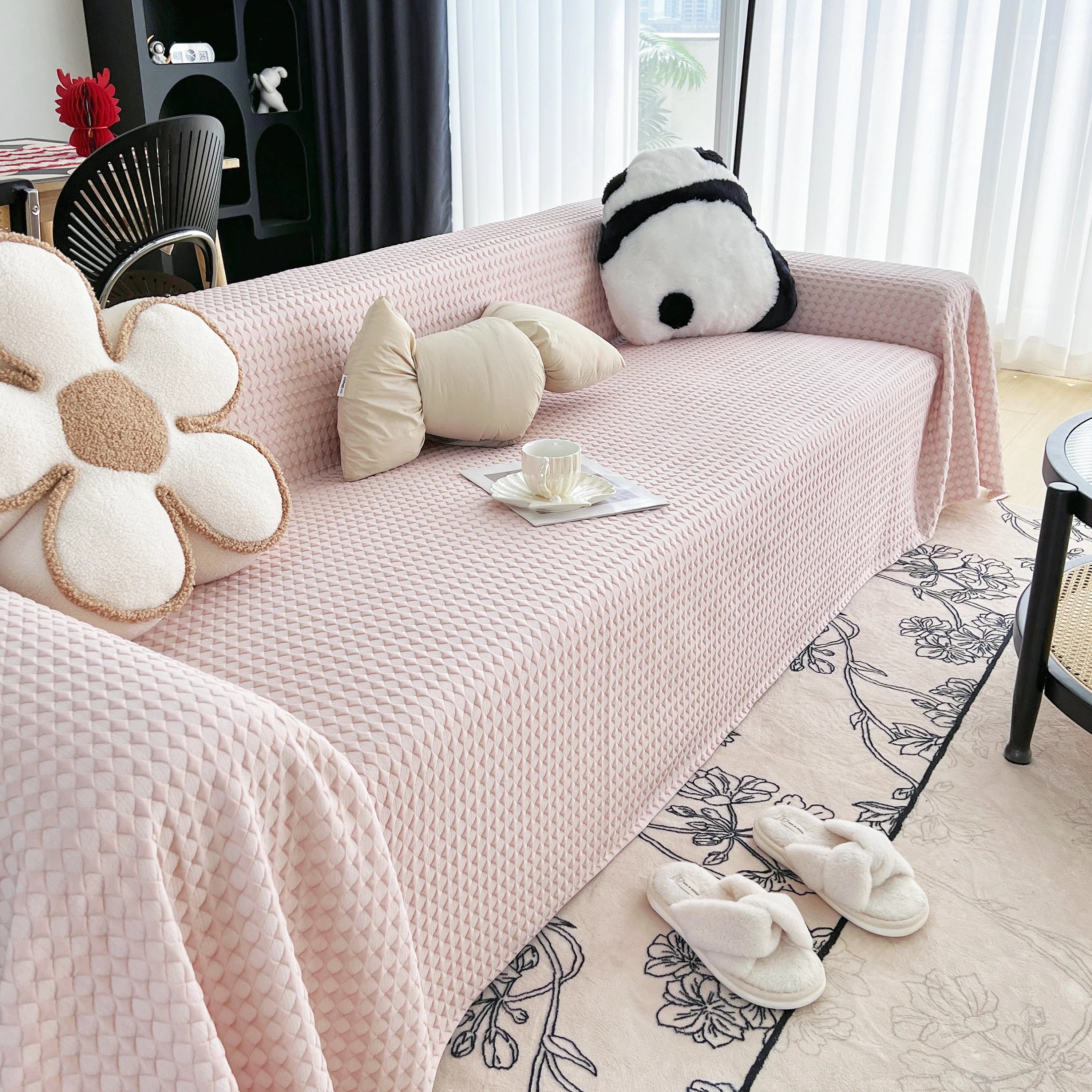 Cooling Textured Sofa Cover Washable Soft Couch Throw Blanket for Summer & Pets - Image 50