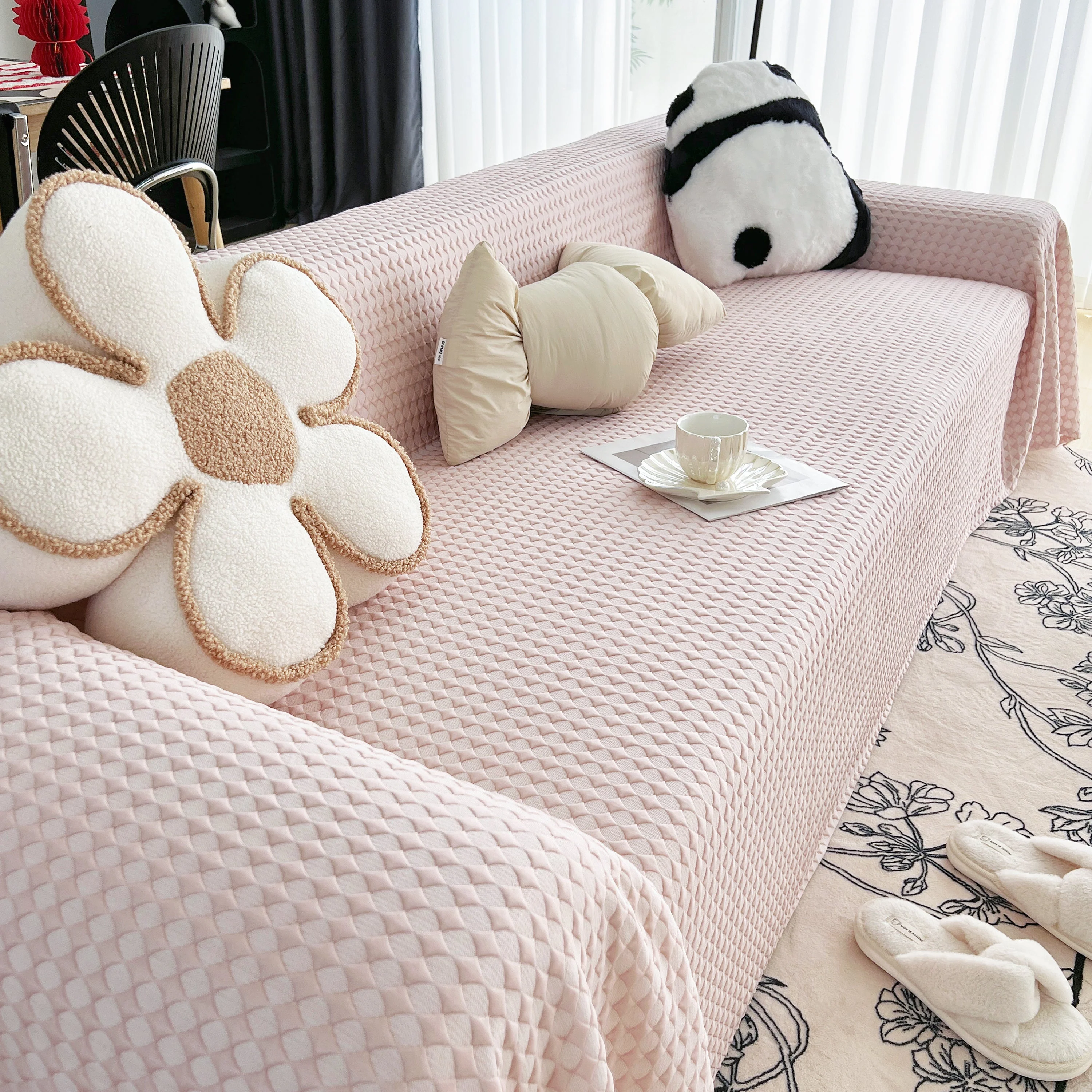 Cooling Textured Sofa Cover Washable Soft Couch Throw Blanket for Summer & Pets - Image 52