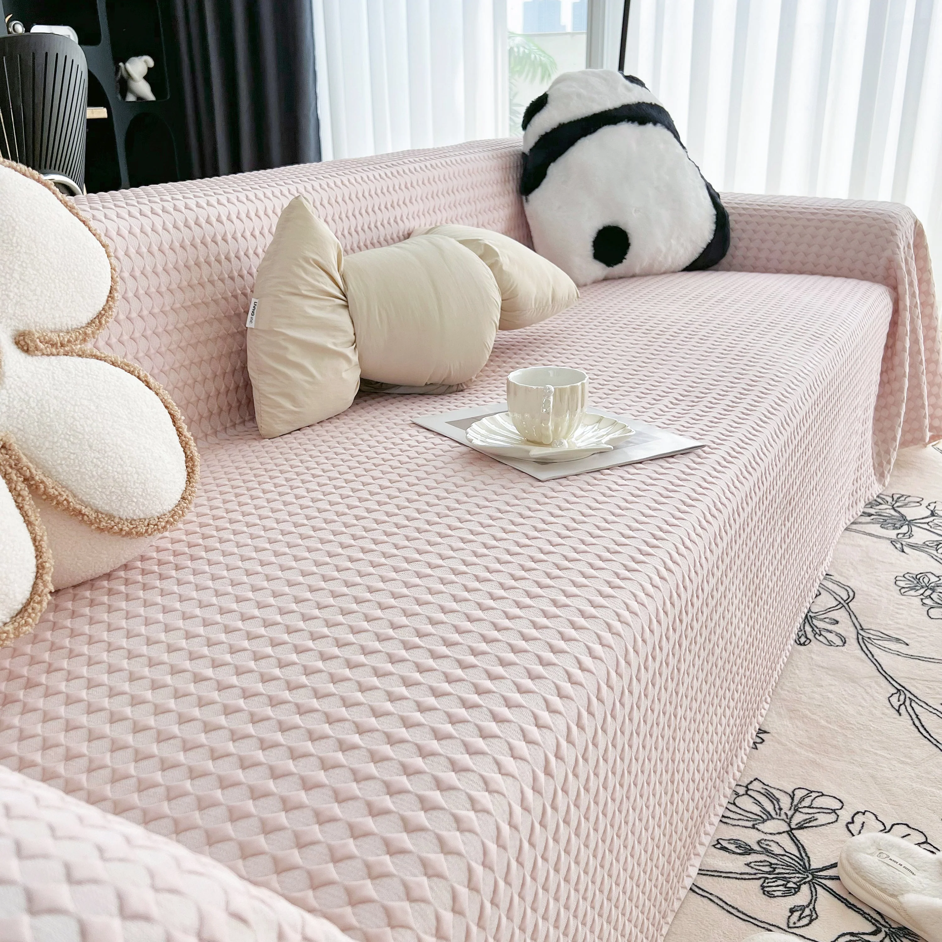 Cooling Textured Sofa Cover Washable Soft Couch Throw Blanket for Summer & Pets - Image 54
