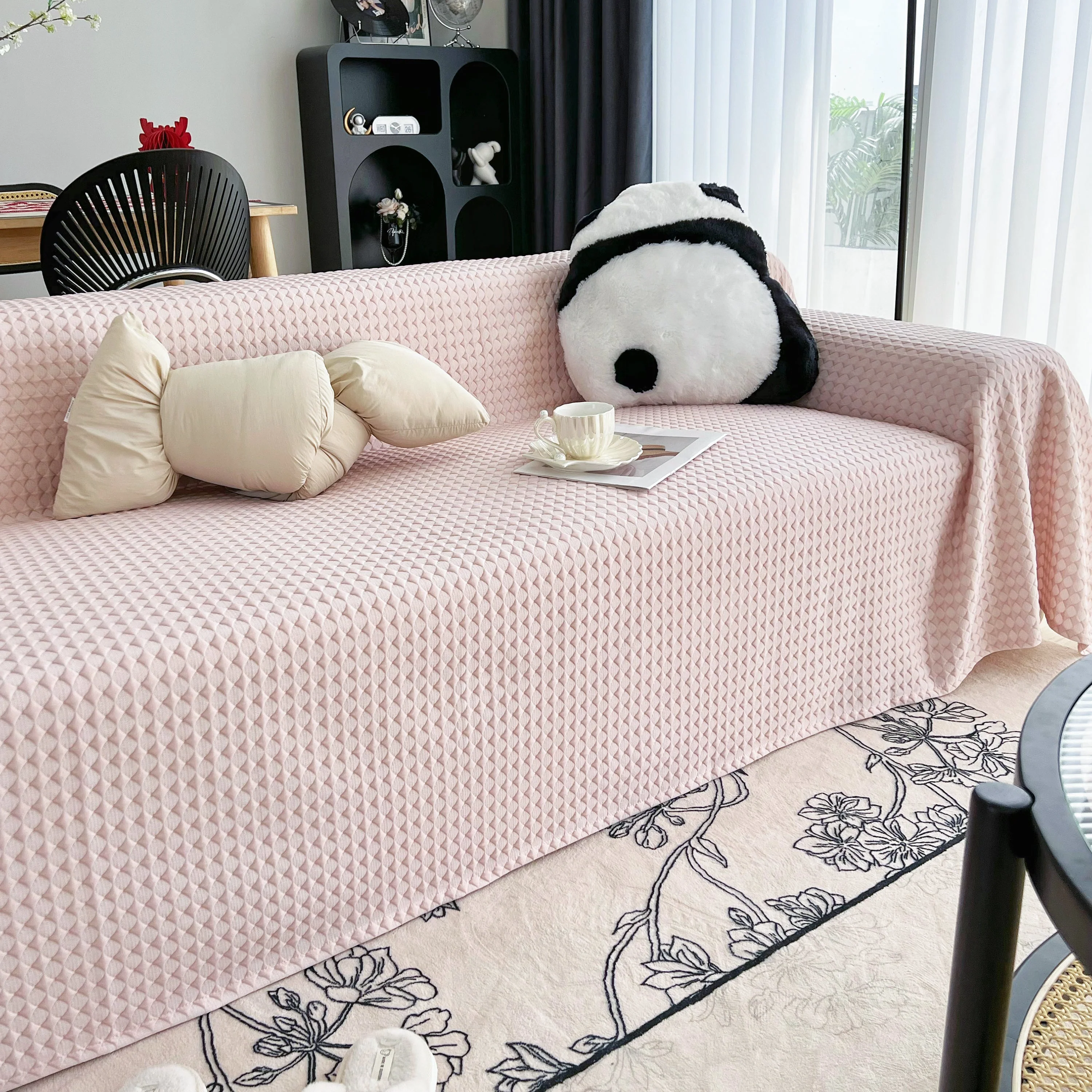 Cooling Textured Sofa Cover Washable Soft Couch Throw Blanket for Summer & Pets - Image 55